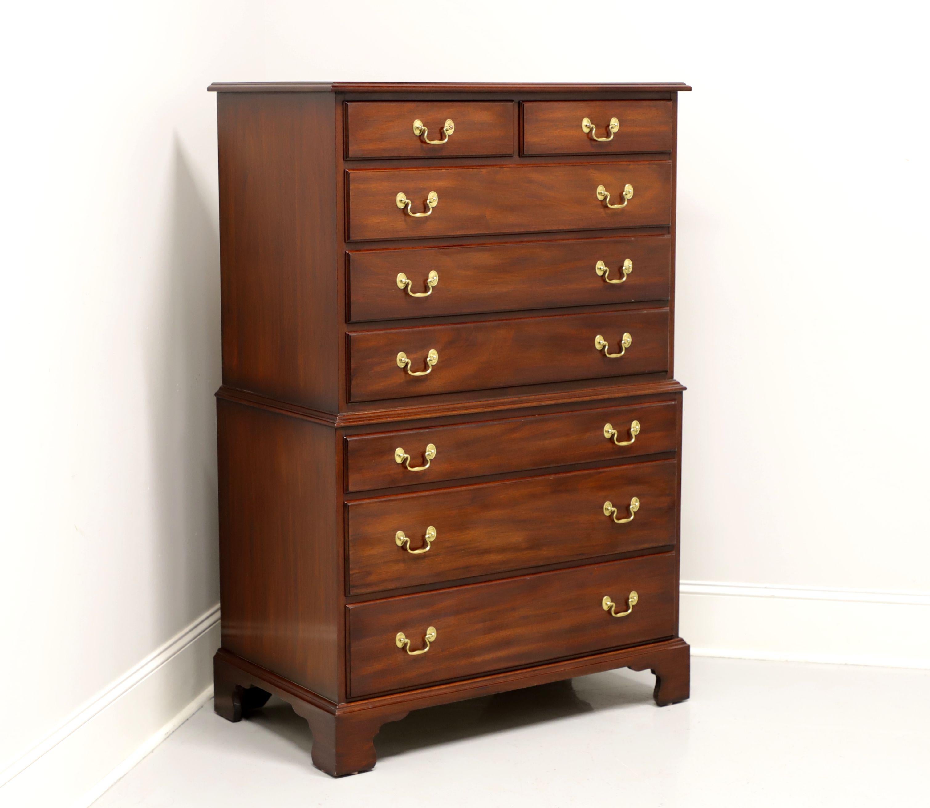 HENKEL HARRIS 119 29 Solid Mahogany Chippendale Chest on Chest 6