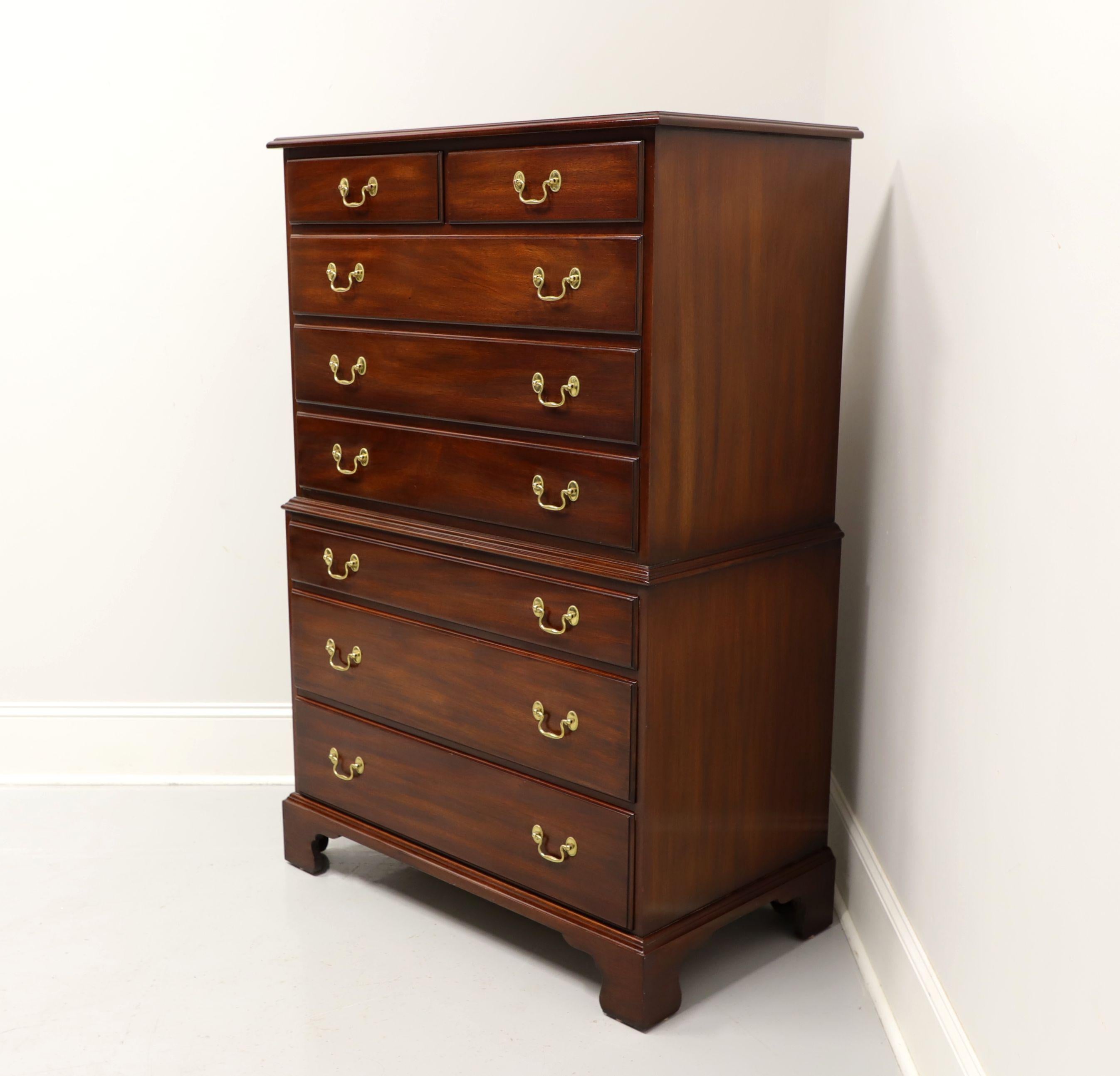 American HENKEL HARRIS 119 29 Solid Mahogany Chippendale Chest on Chest