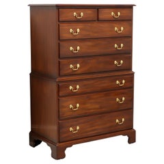 HENKEL HARRIS 119 29 Solid Mahogany Chippendale Chest on Chest