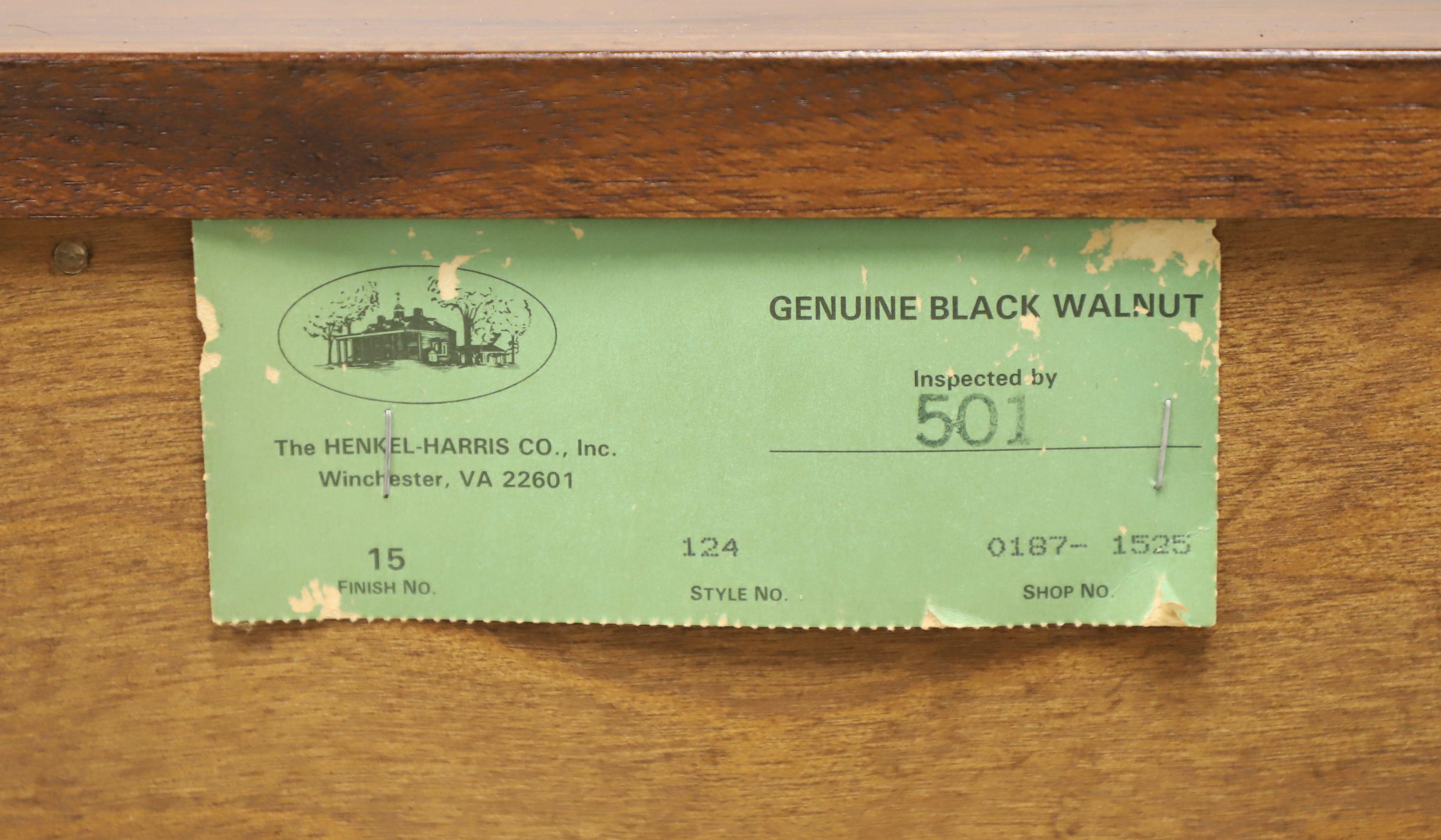 HENKEL HARRIS 124 15 Genuine Black Walnut Chippendale Triple Dresser For Sale 8