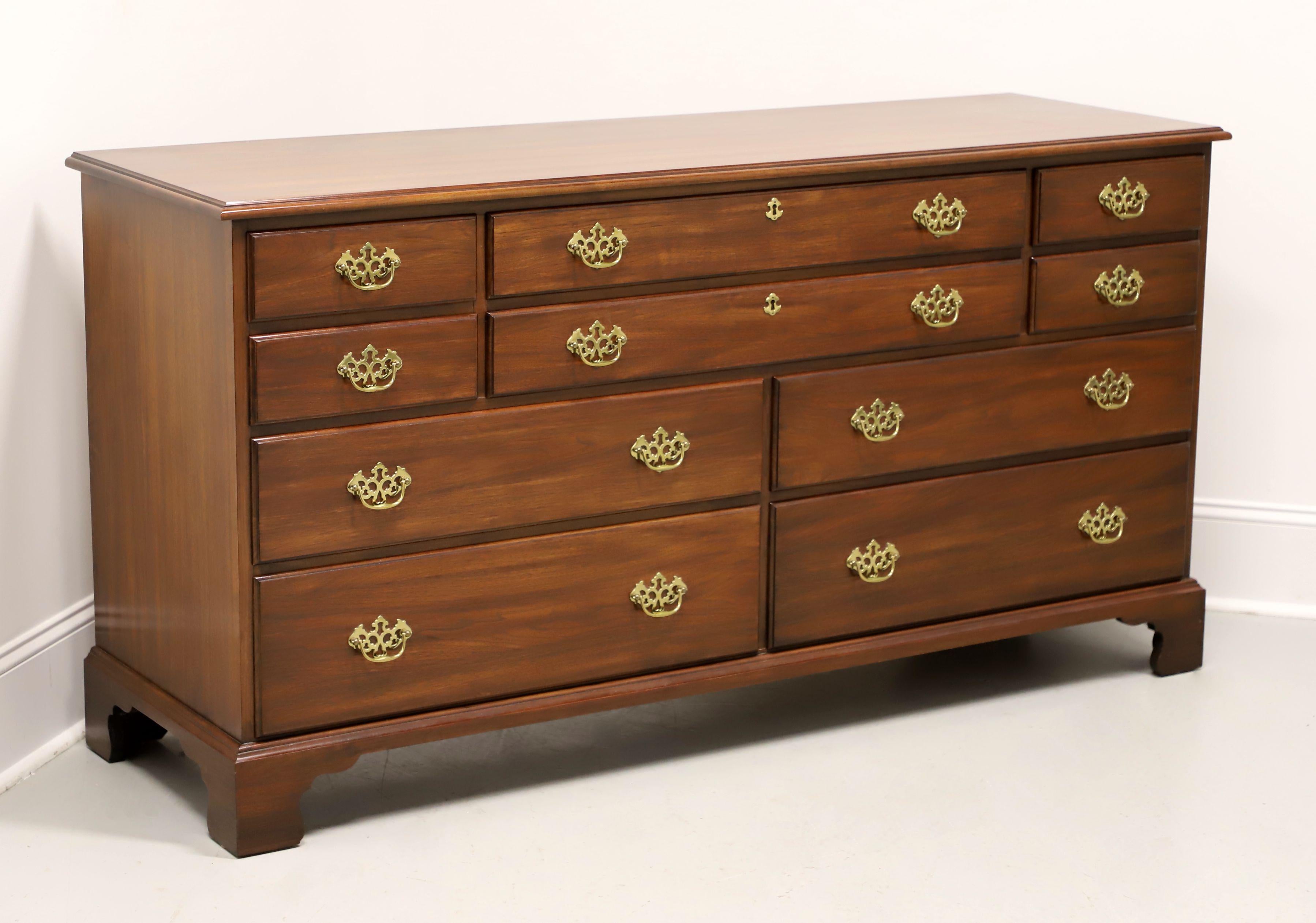 HENKEL HARRIS 124 15 Genuine Black Walnut Chippendale Triple Dresser For Sale 9