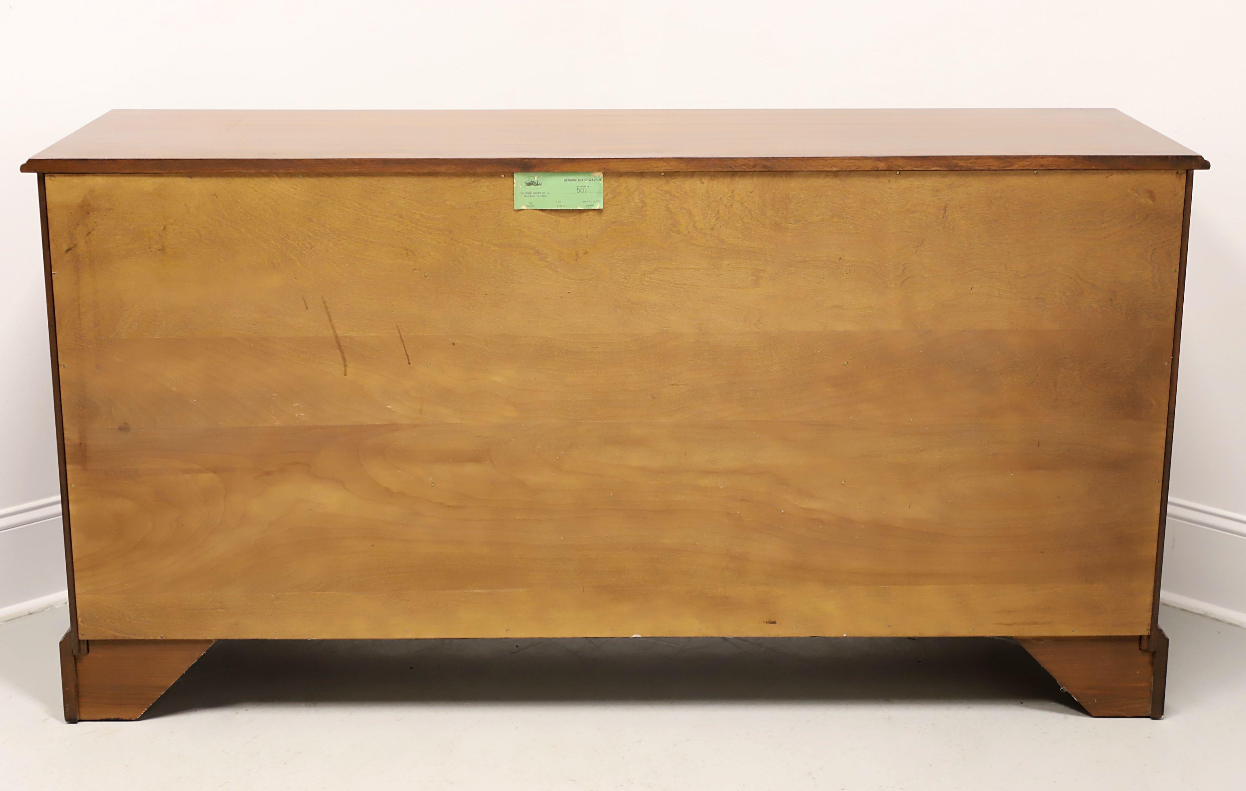 HENKEL HARRIS 124 15 Genuine Black Walnut Chippendale Triple Dresser In Good Condition For Sale In Charlotte, NC