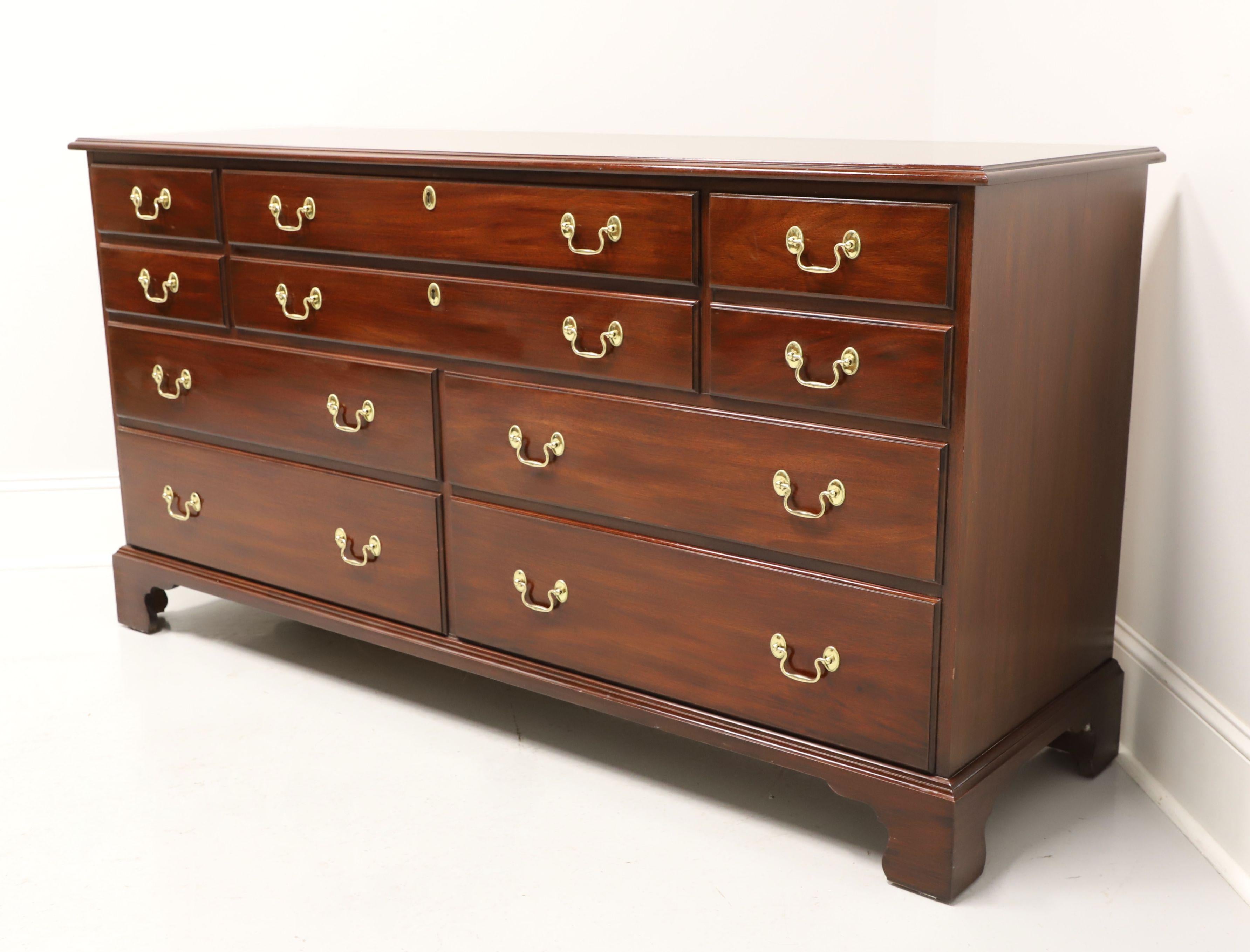 American HENKEL HARRIS 124 29 Mahogany Chippendale Style Triple Dresser