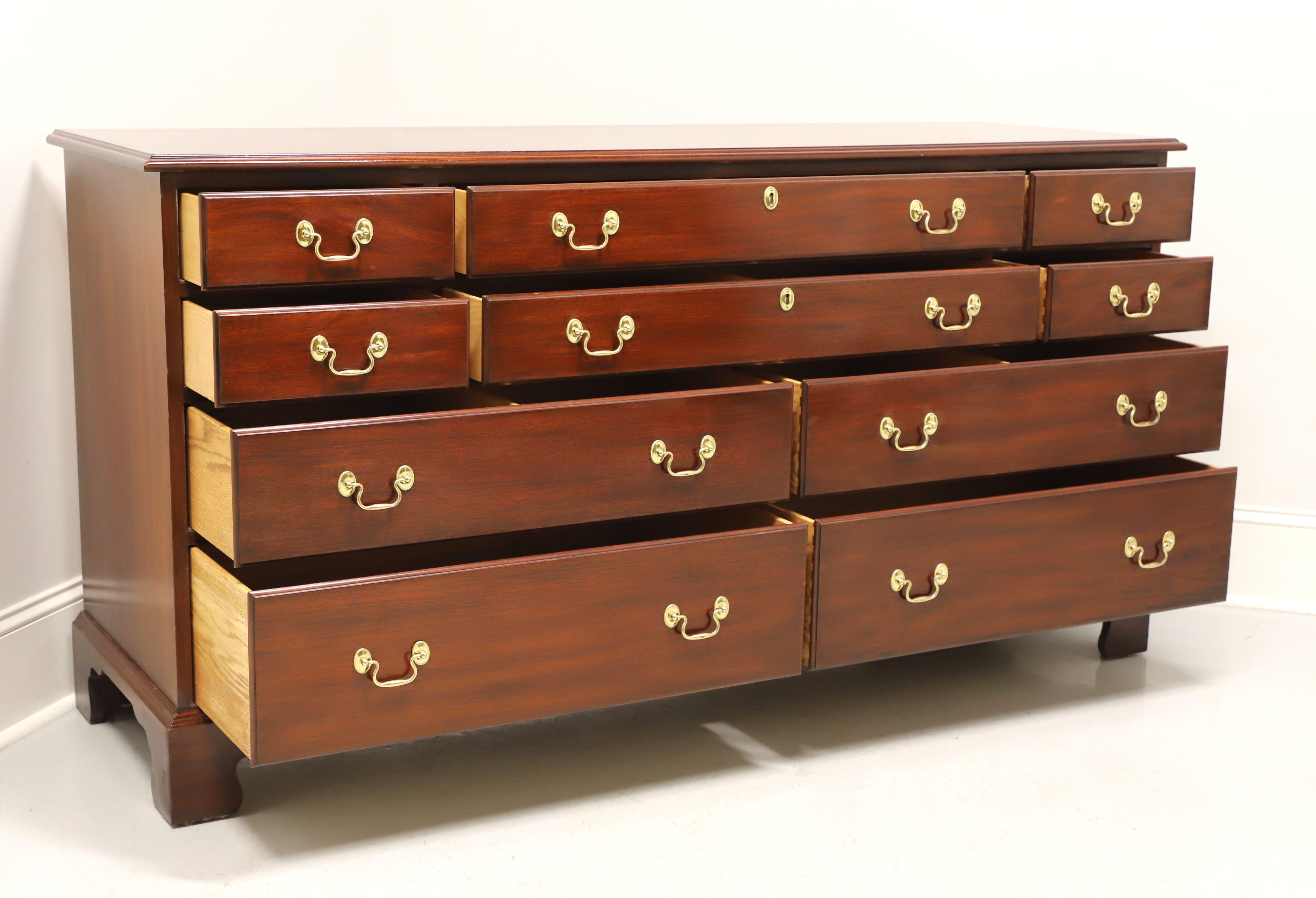 20th Century HENKEL HARRIS 124 29 Mahogany Chippendale Style Triple Dresser
