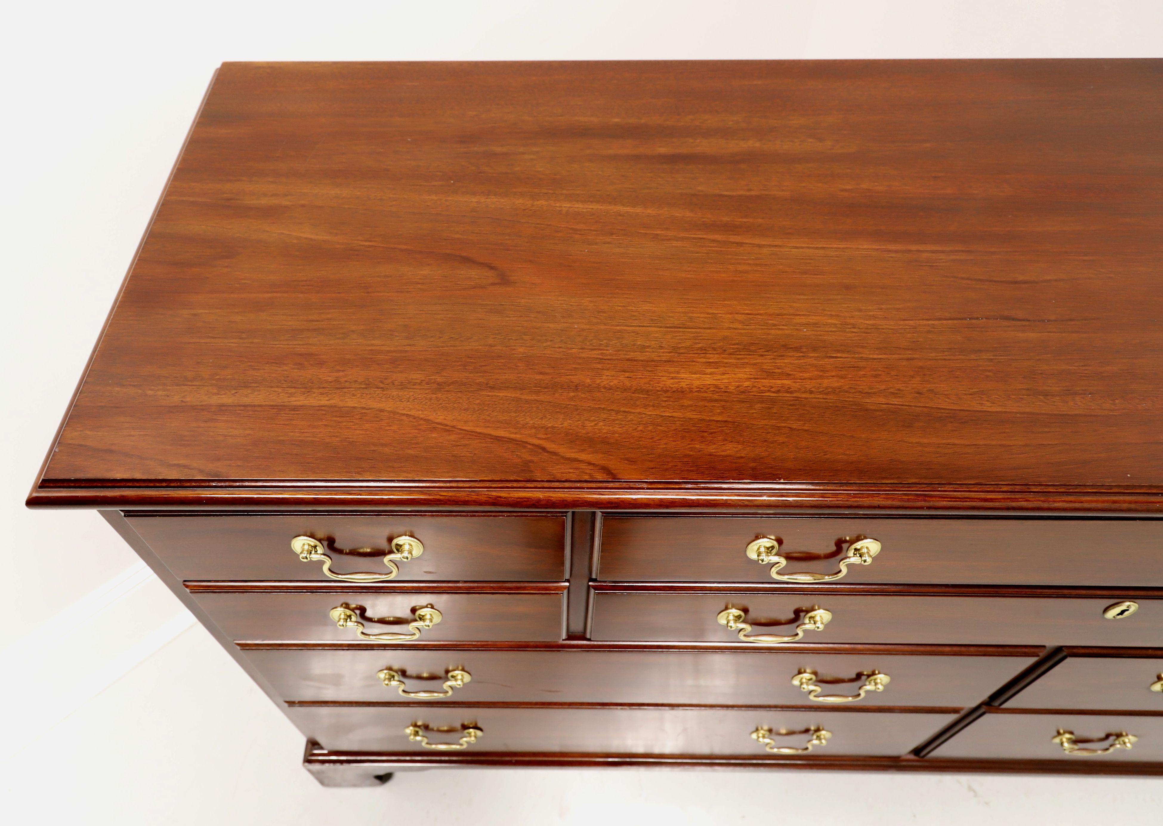 Brass HENKEL HARRIS 124 29 Mahogany Chippendale Style Triple Dresser