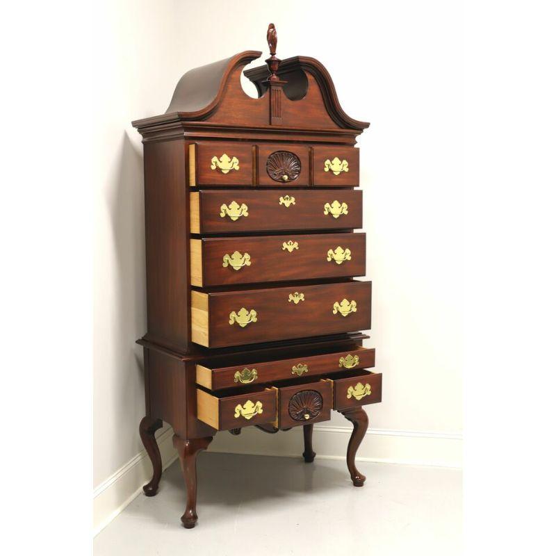 HENKEL HARRIS 145 Mahogany Queen Anne Highboy Chest In Good Condition In Charlotte, NC