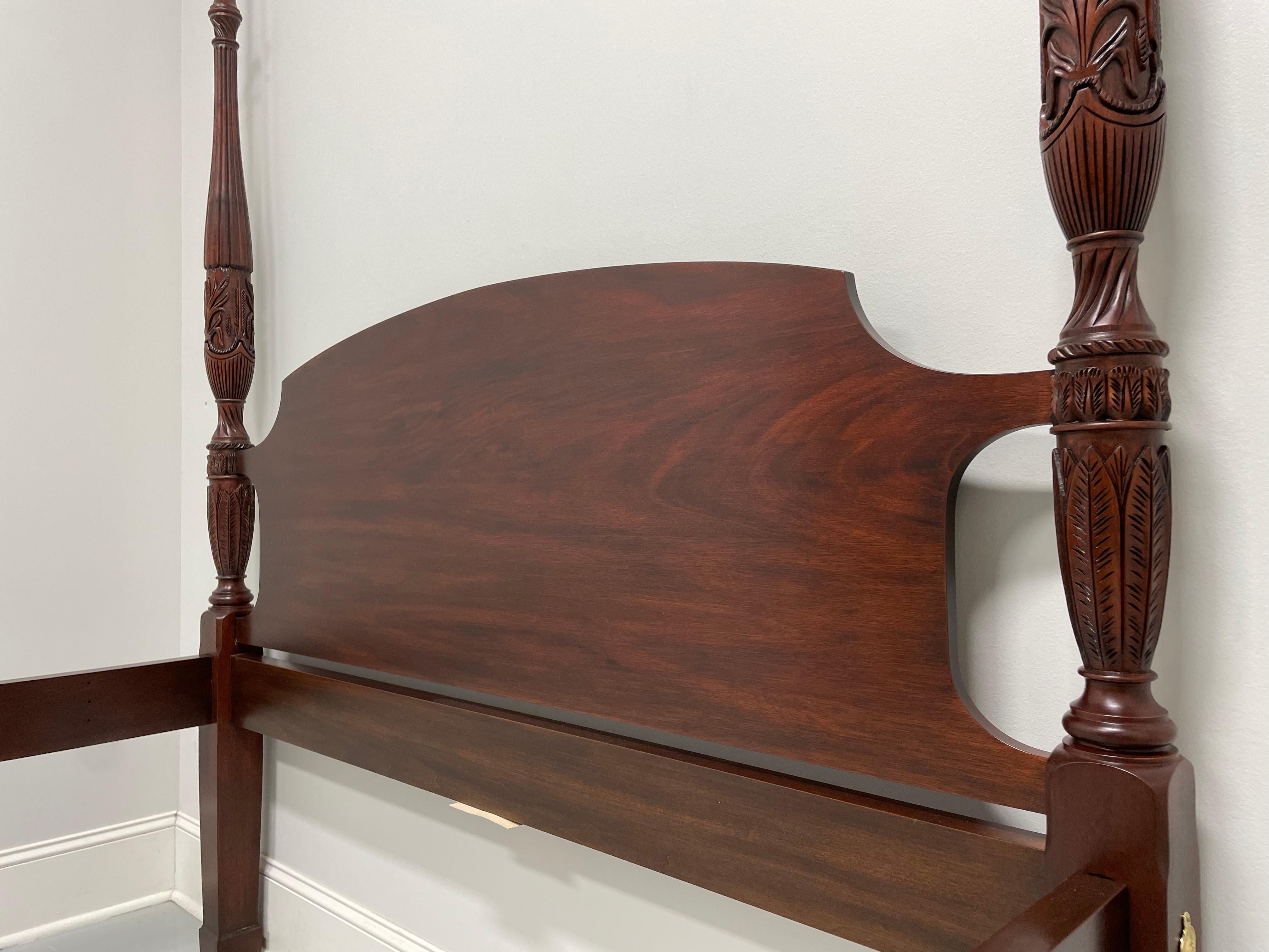 20th Century HENKEL HARRIS 150 29 Mahogany Chippendale Rice Queen Four Post Bed