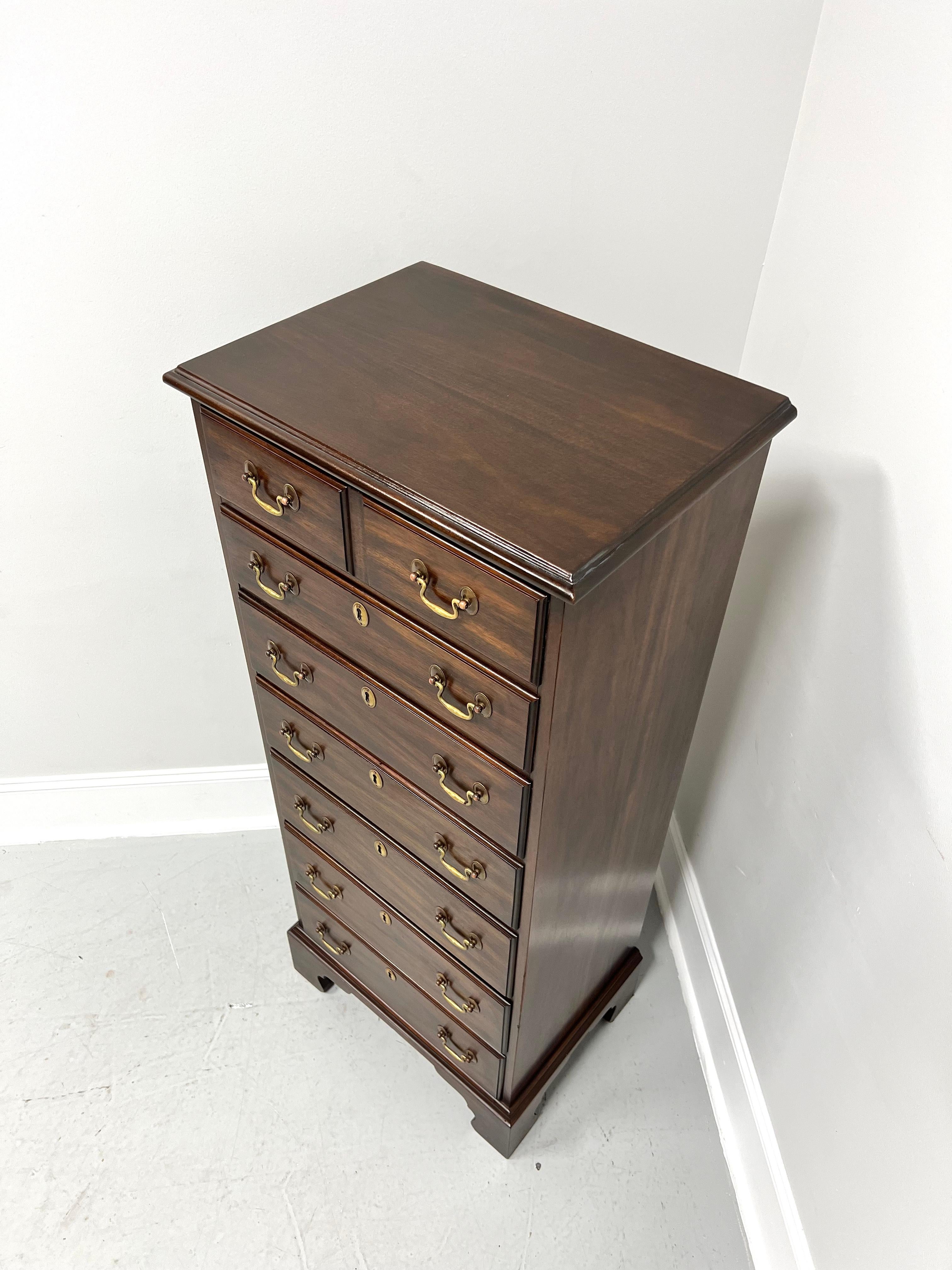 American HENKEL HARRIS 155 29 Solid Mahogany Chippendale Semainier Lingerie Chest For Sale
