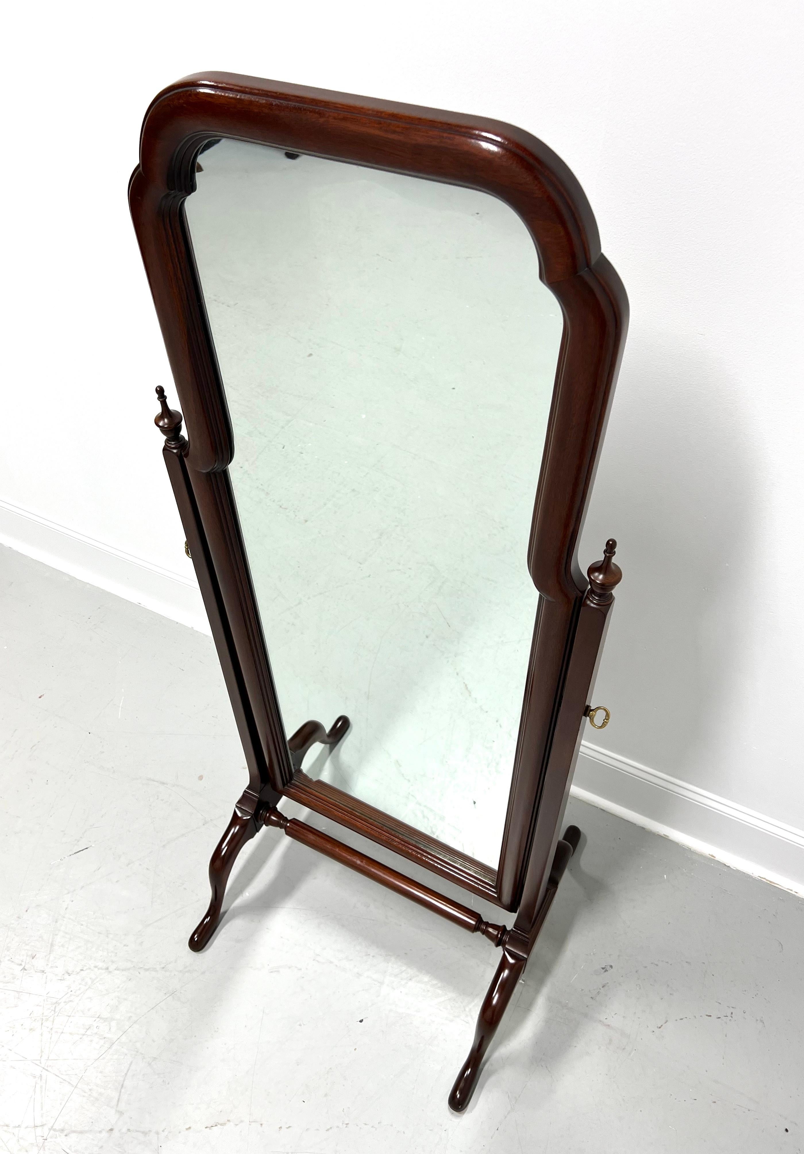 American HENKEL HARRIS 190 29 Solid Mahogany Queen Anne Cheval Dressing Mirror For Sale