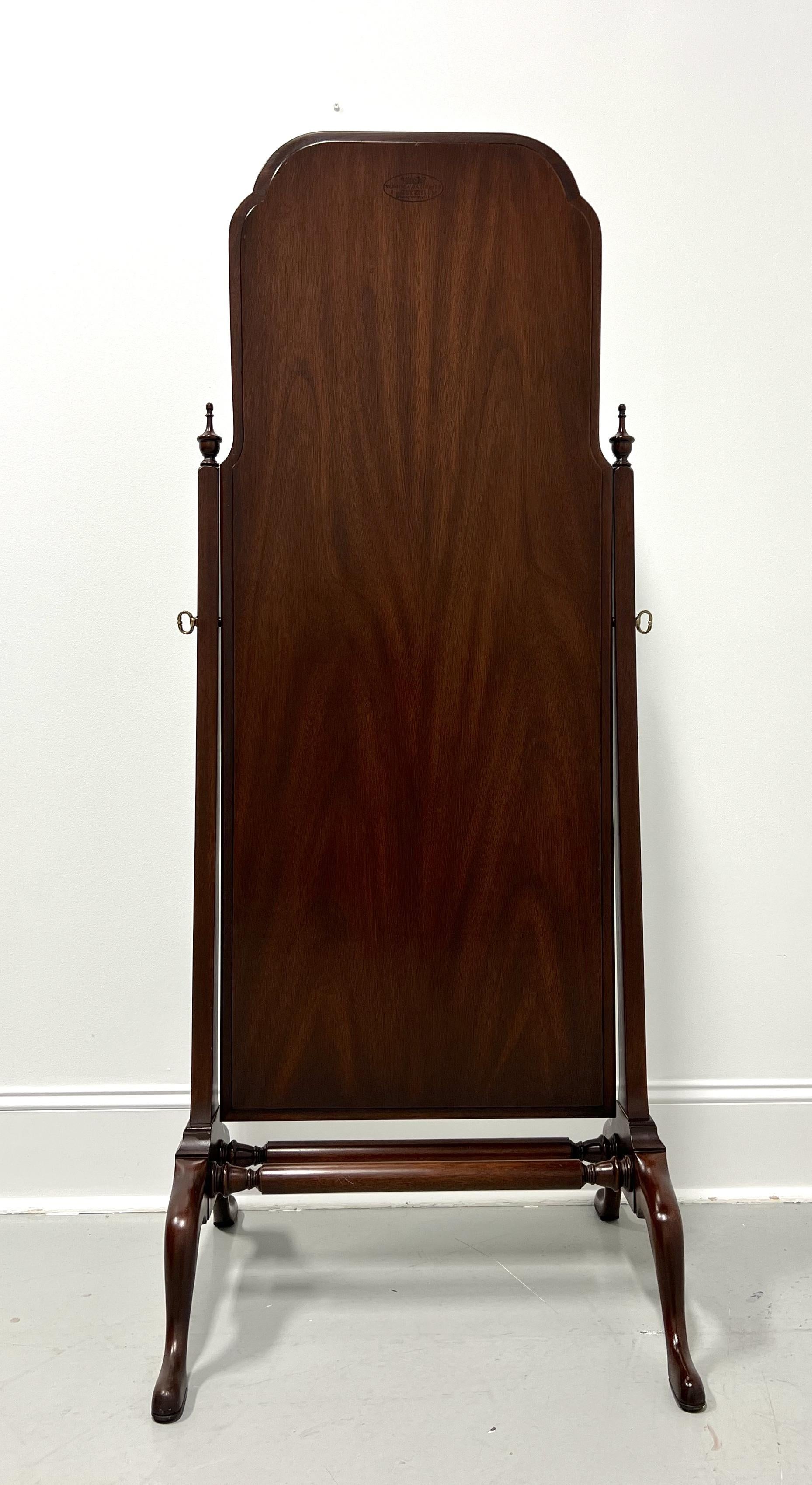20th Century HENKEL HARRIS 190 29 Solid Mahogany Queen Anne Cheval Dressing Mirror For Sale