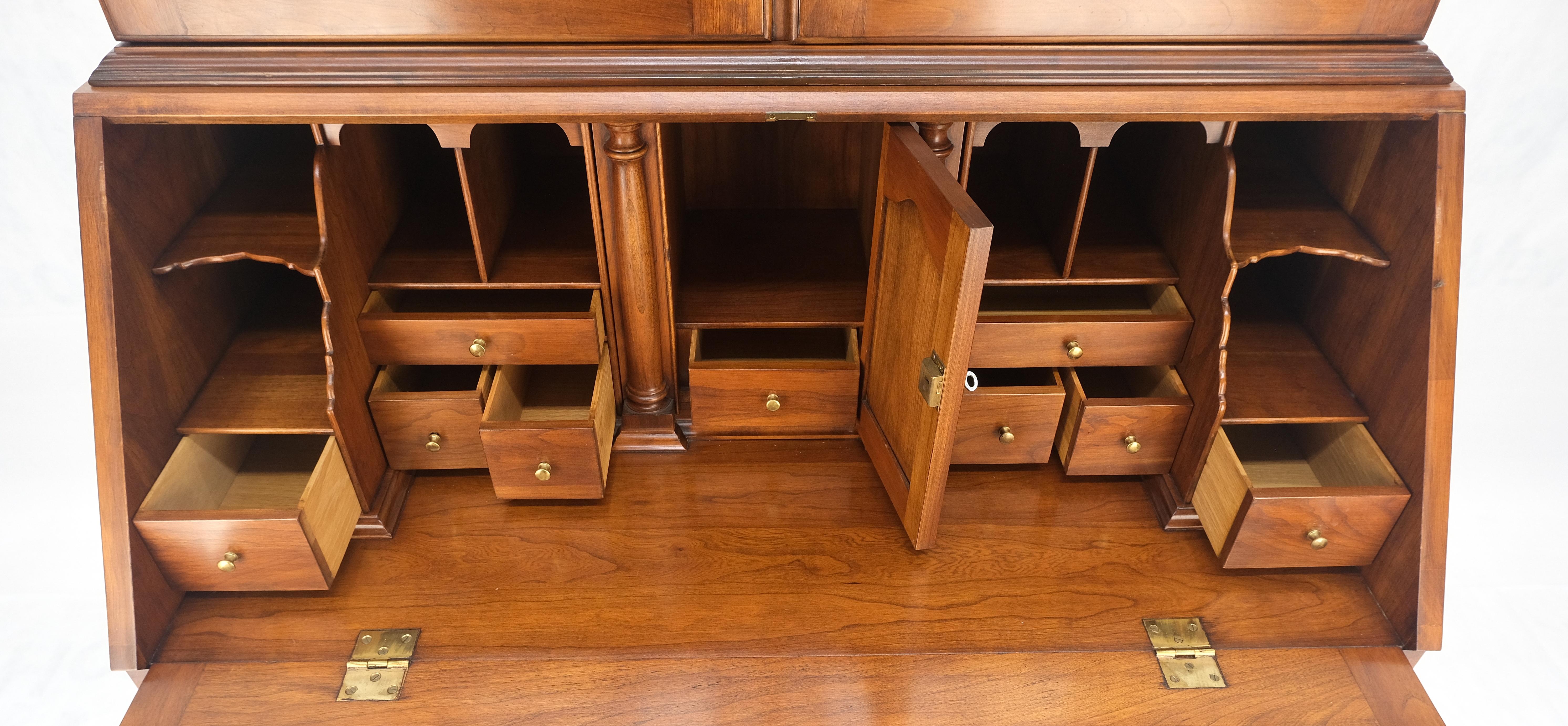 Henkel-Harris 2 Part Solid Wild Black Cherry Secretary Drop Front Desk Bookcase 