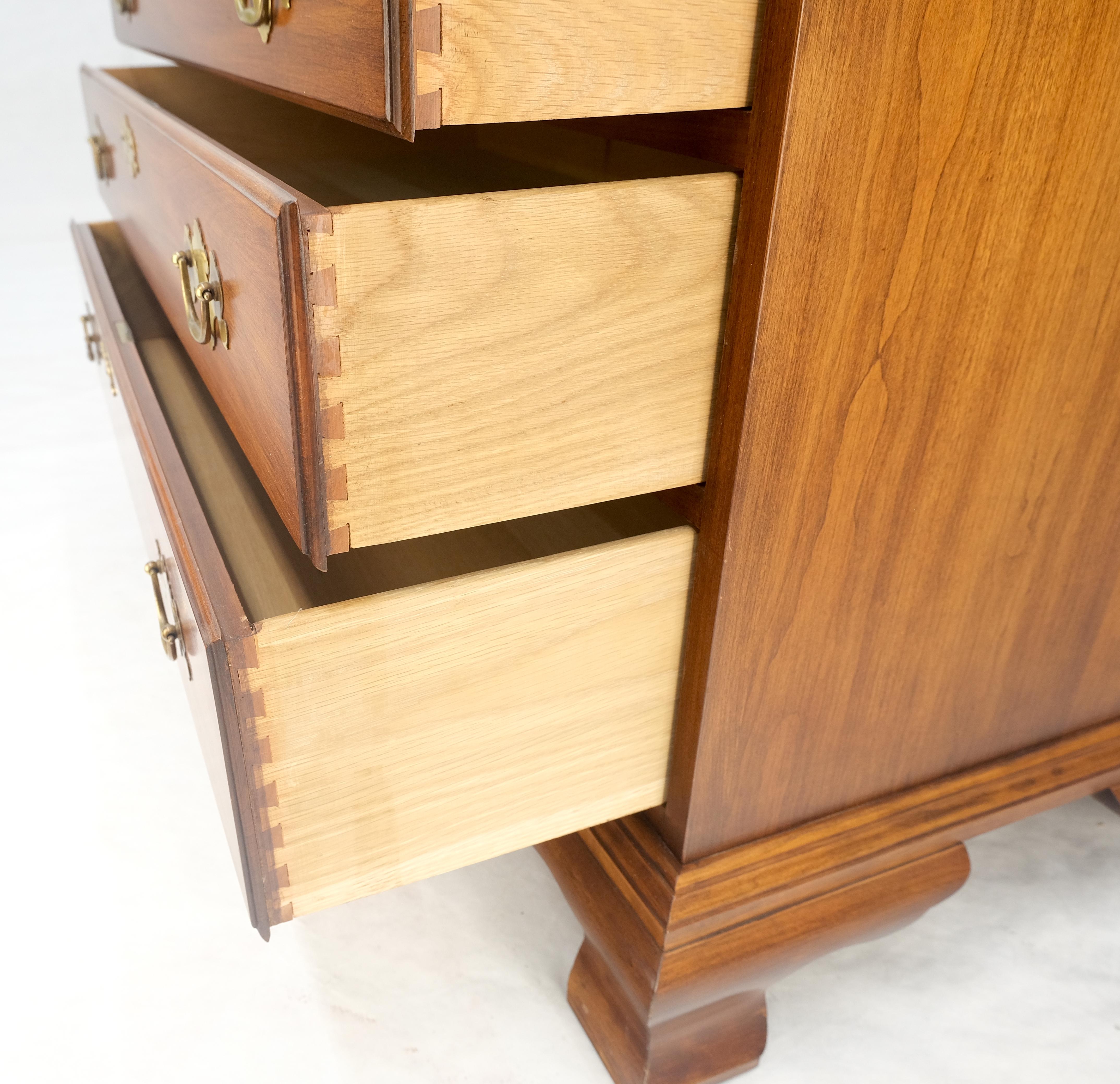 20th Century Henkel-Harris 2 Part Solid Wild Black Cherry Secretary Drop Front Desk Bookcase For Sale