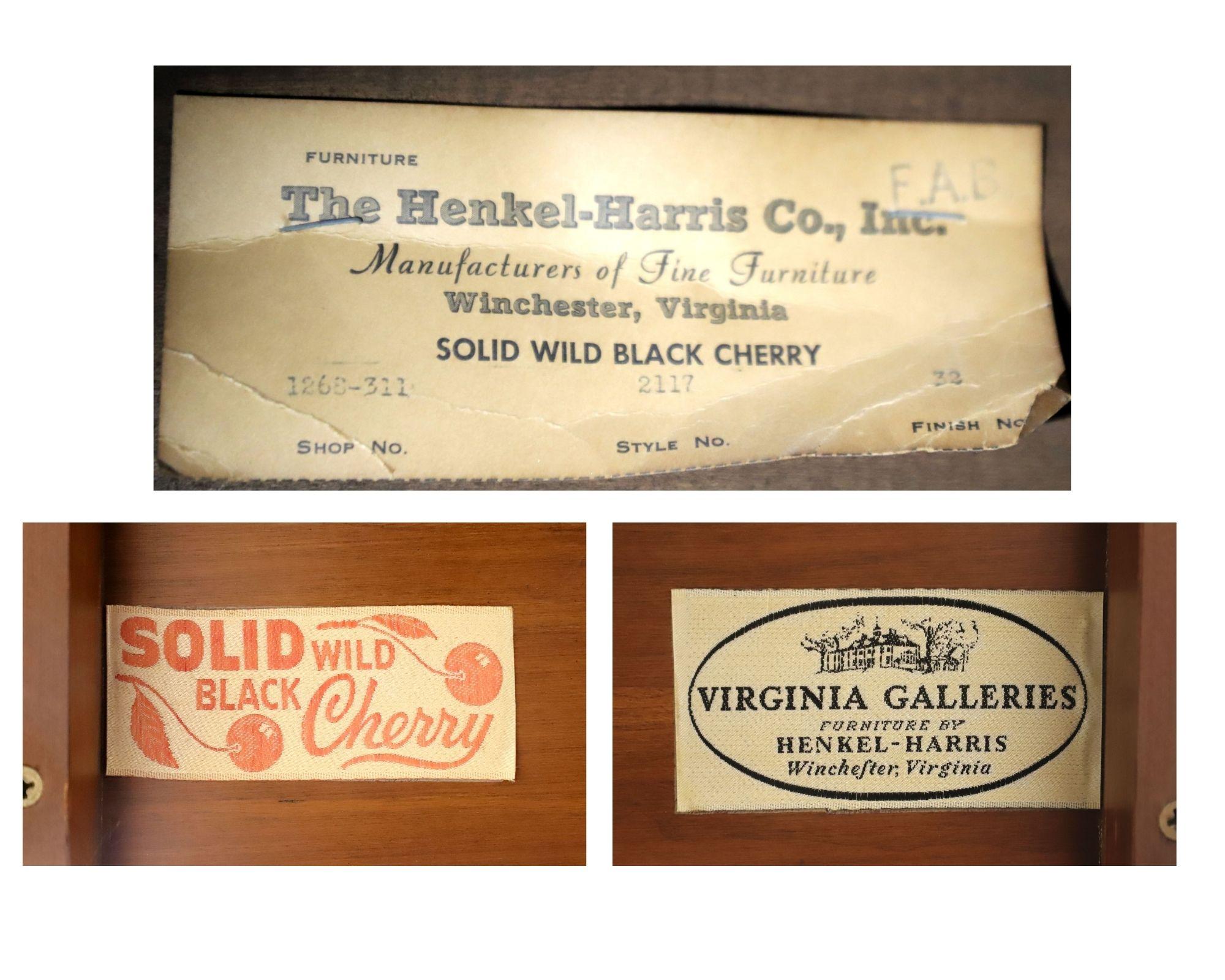 HENKEL HARRIS 2117 32 Solid Wild Black Cherry Gateleg Drop-Leaf Dining Table For Sale 4
