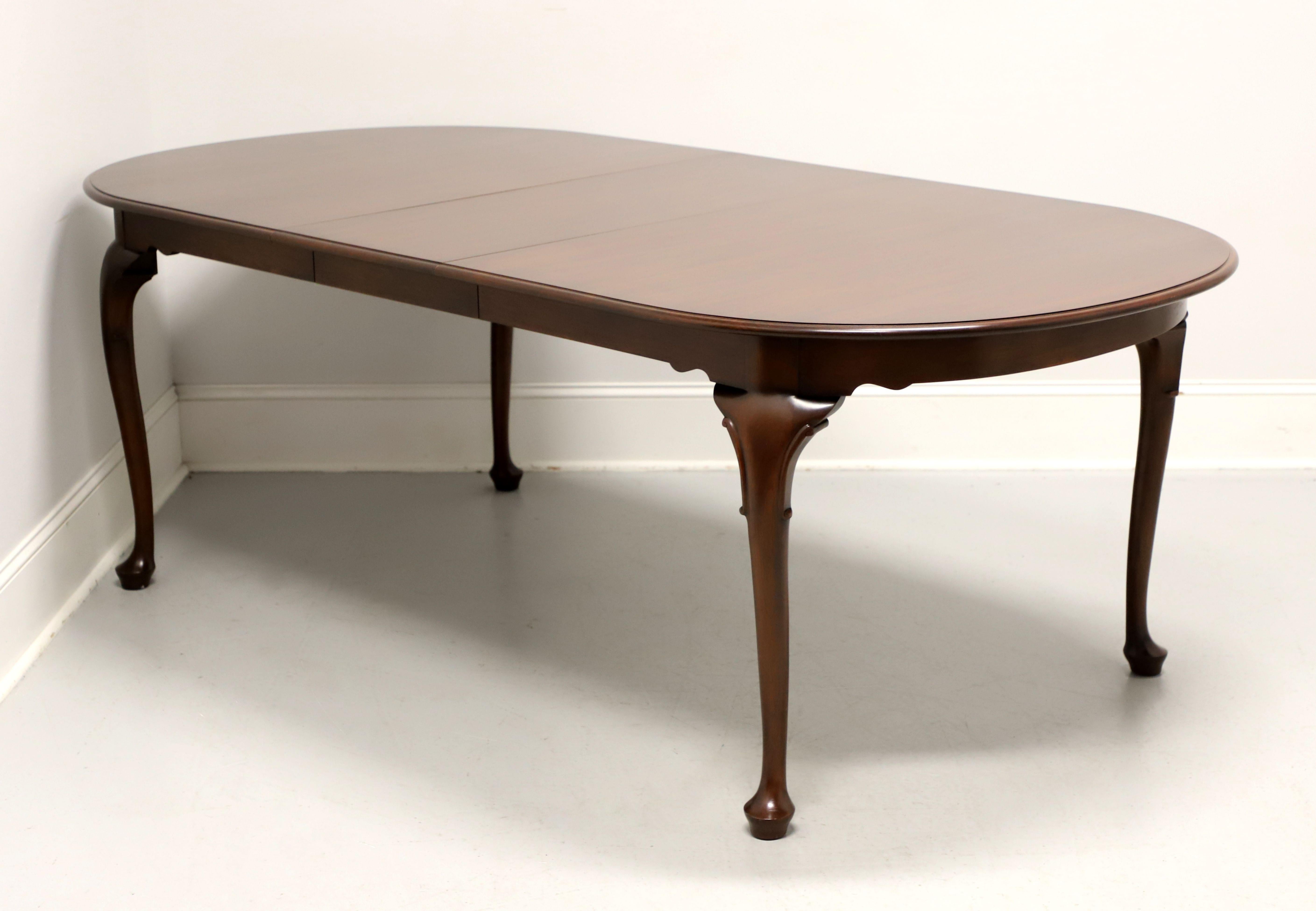 HENKEL HARRIS 2205 22 Solid Wild Black Cherry Queen Anne Dining Table In Good Condition In Charlotte, NC