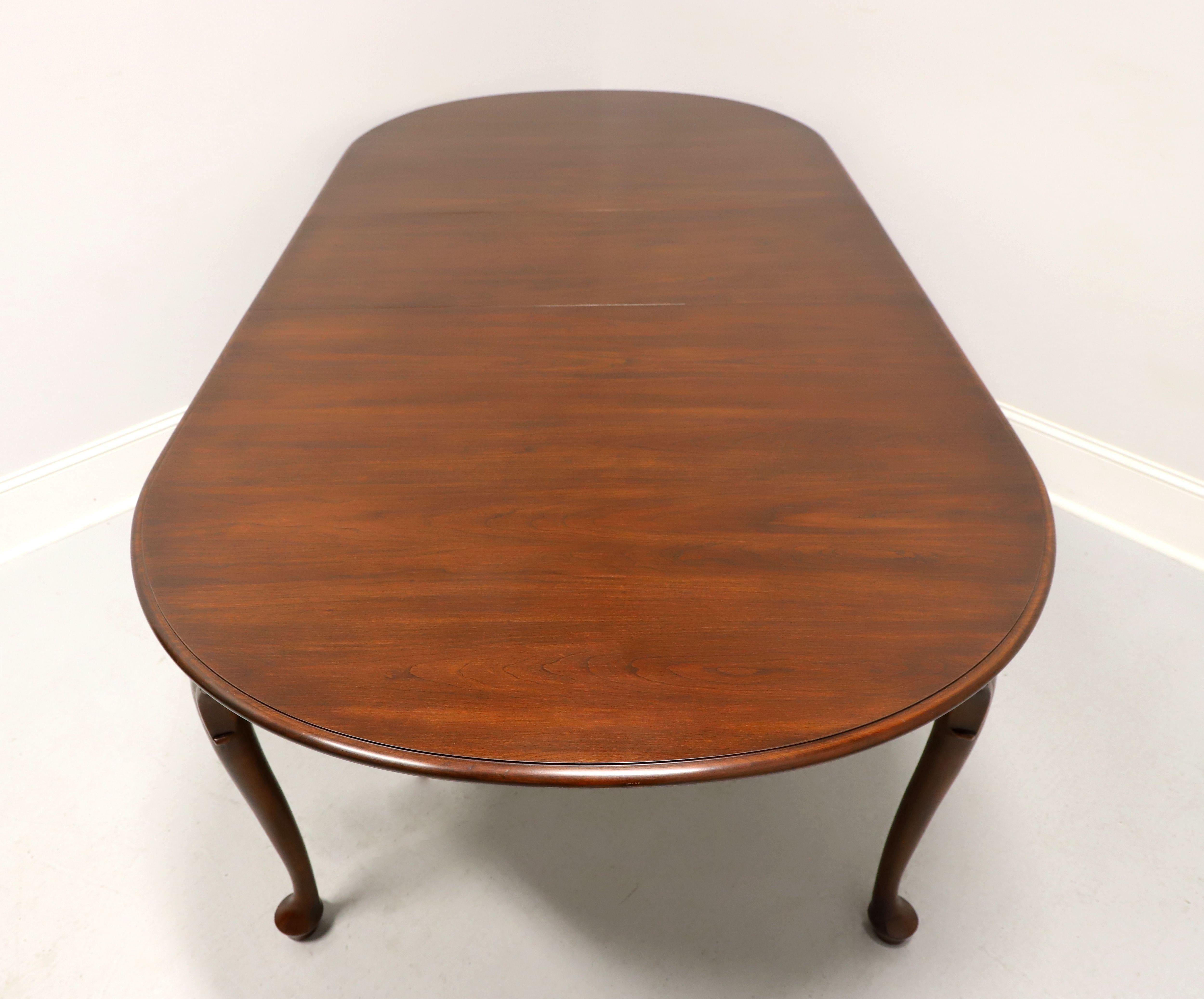 20th Century HENKEL HARRIS 2205 22 Solid Wild Black Cherry Queen Anne Dining Table