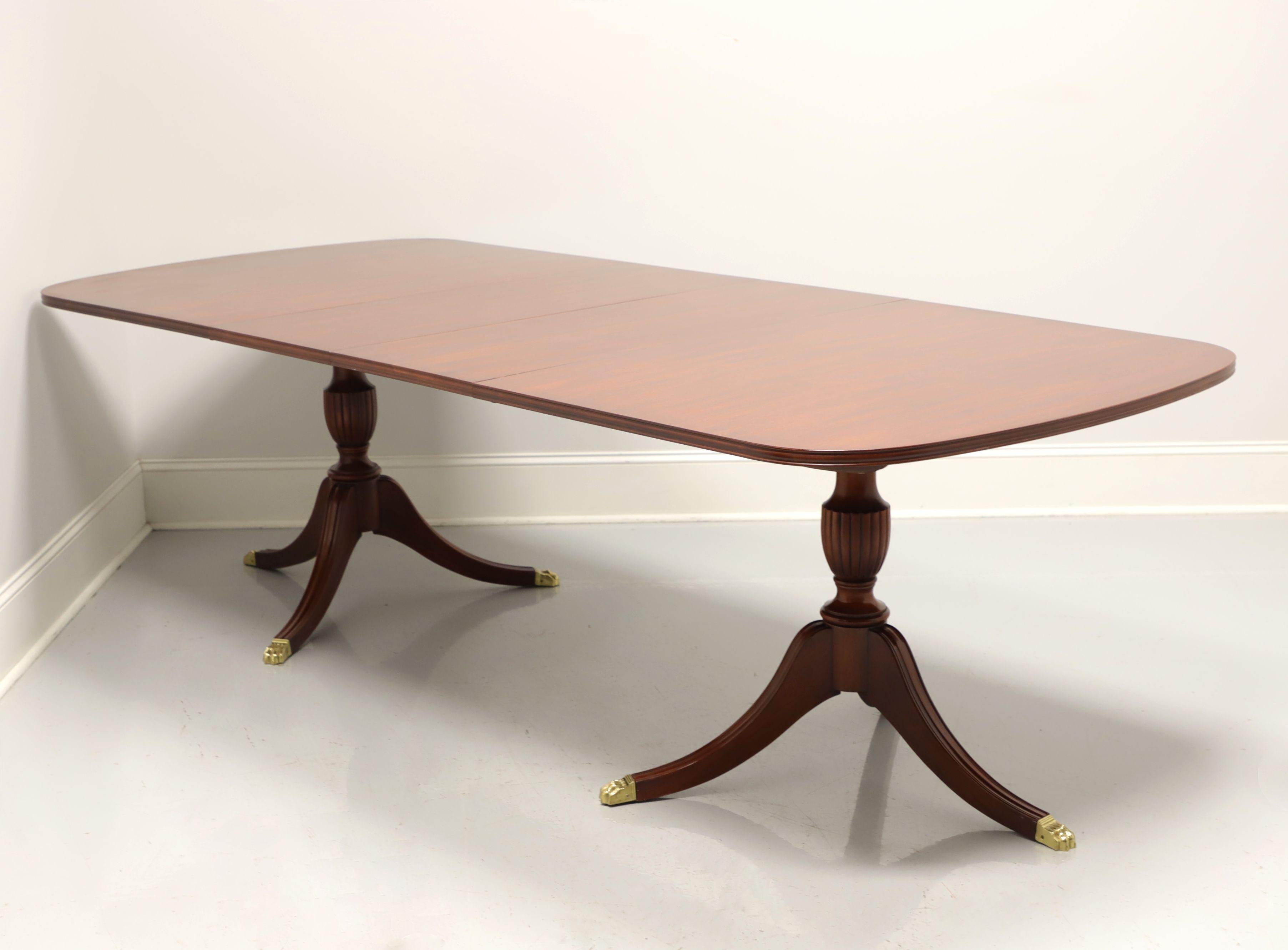 HENKEL HARRIS 2208 24 Solid Wild Black Cherry Double Pedestal Dining Table In Good Condition In Charlotte, NC
