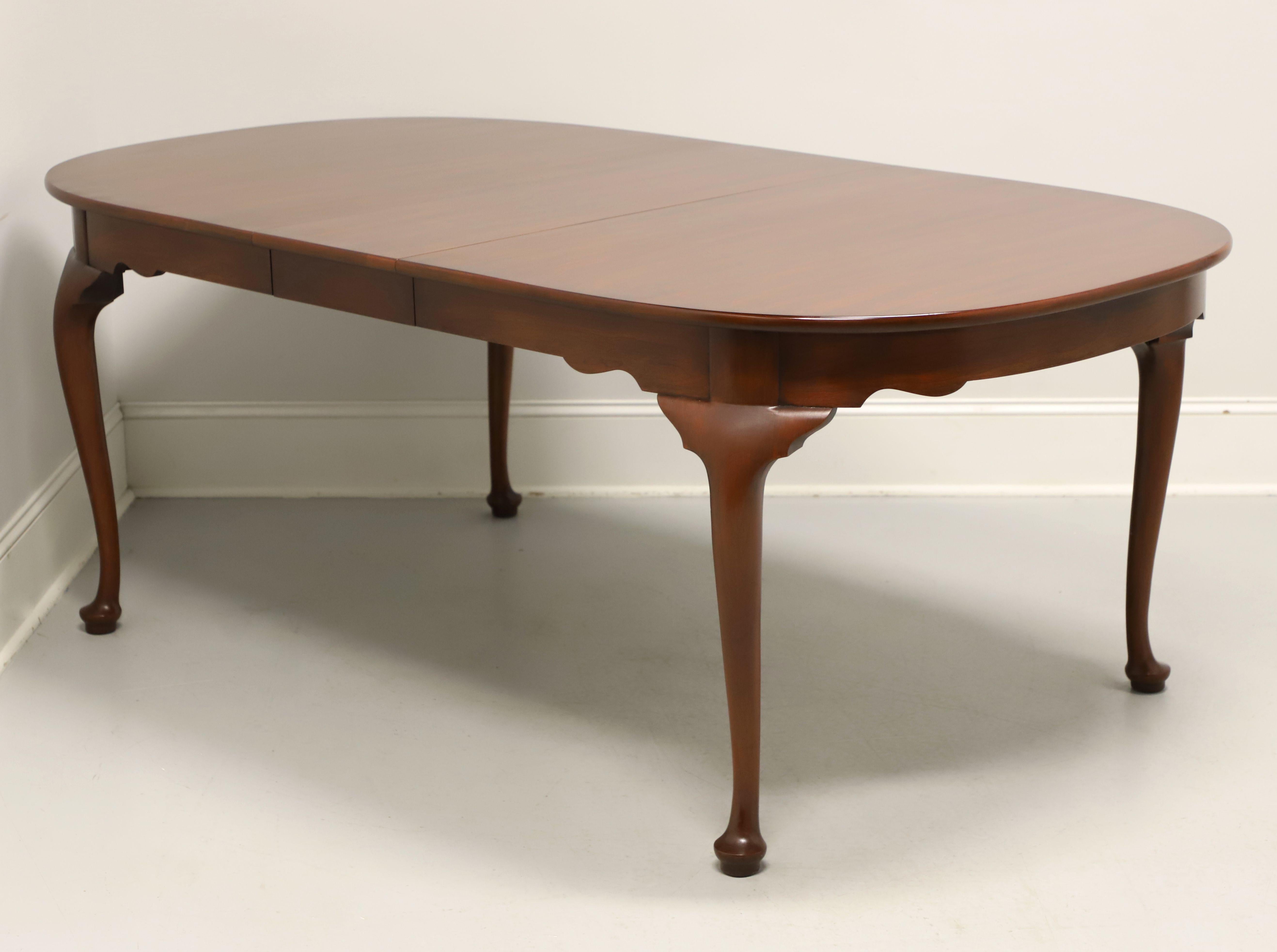 HENKEL HARRIS 2211 24 Solid Wild Black Cherry Queen Anne Dining Table In Good Condition In Charlotte, NC