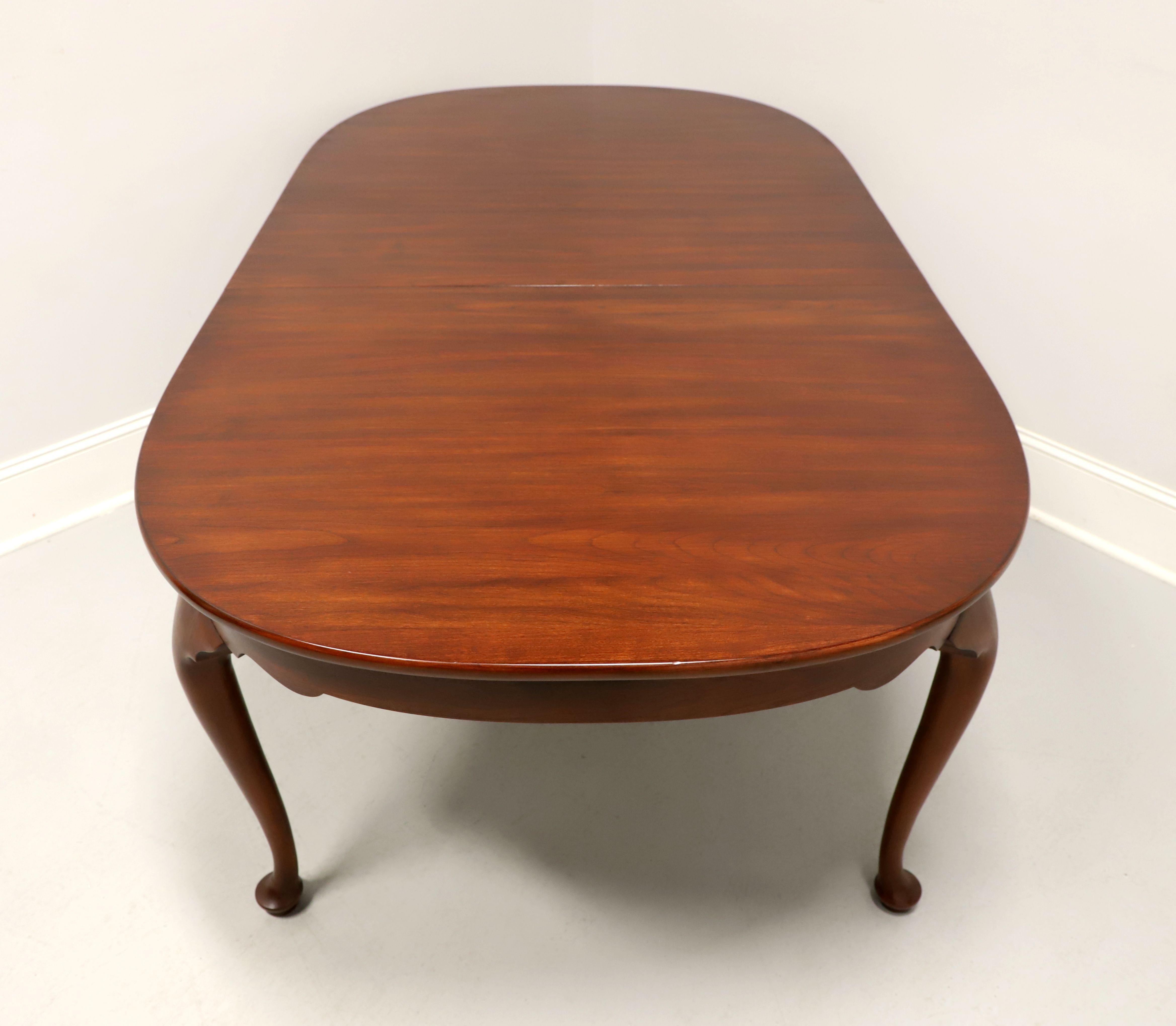 20th Century HENKEL HARRIS 2211 24 Solid Wild Black Cherry Queen Anne Dining Table