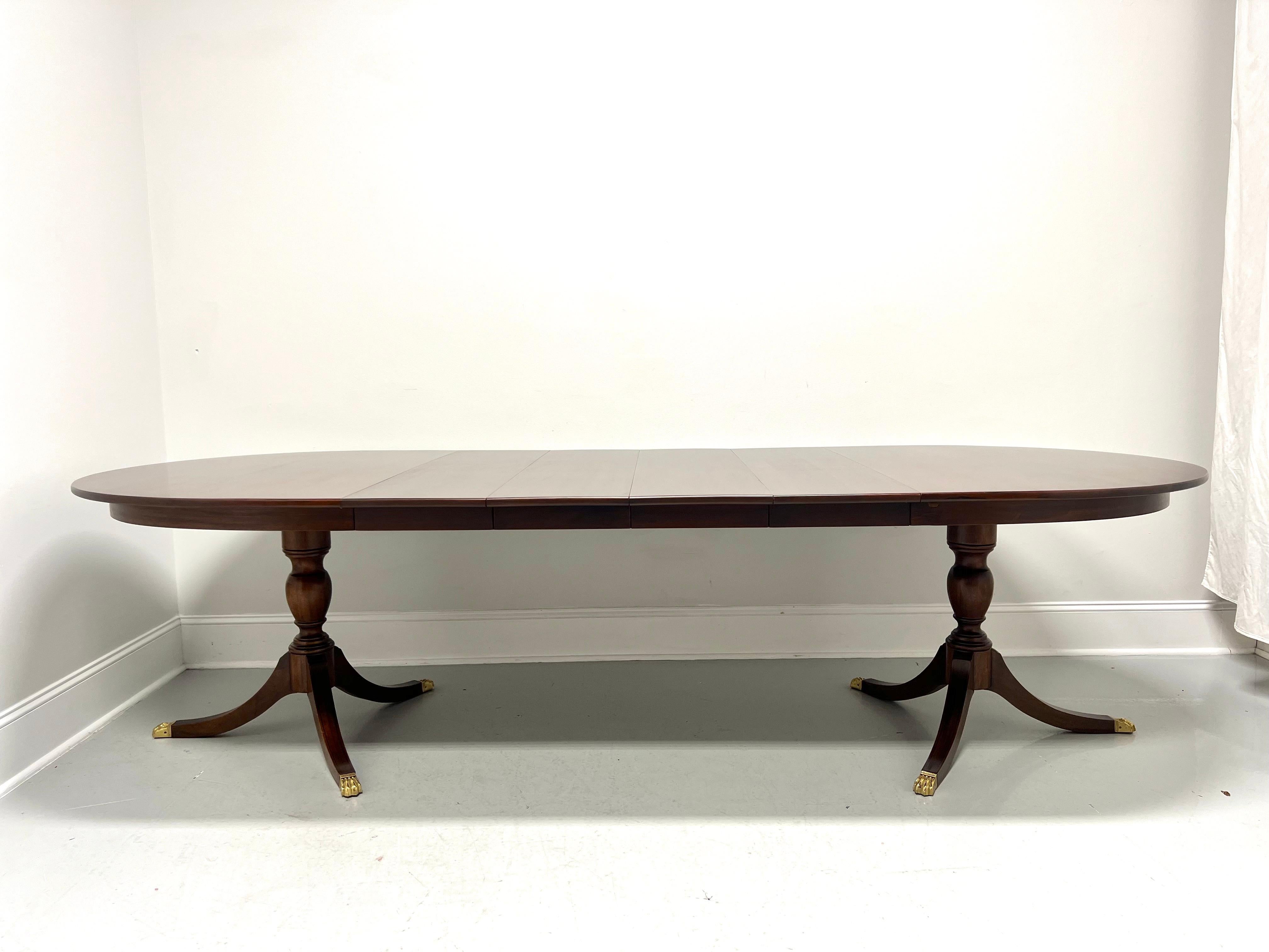 HENKEL HARRIS 2213 29 Mahogany Oval Double Pedestal Dining Table In Good Condition In Charlotte, NC