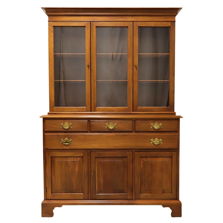 HENKEL HARRIS 2319 15 Solid Walnut Stepback Hutch For Sale at 1stDibs