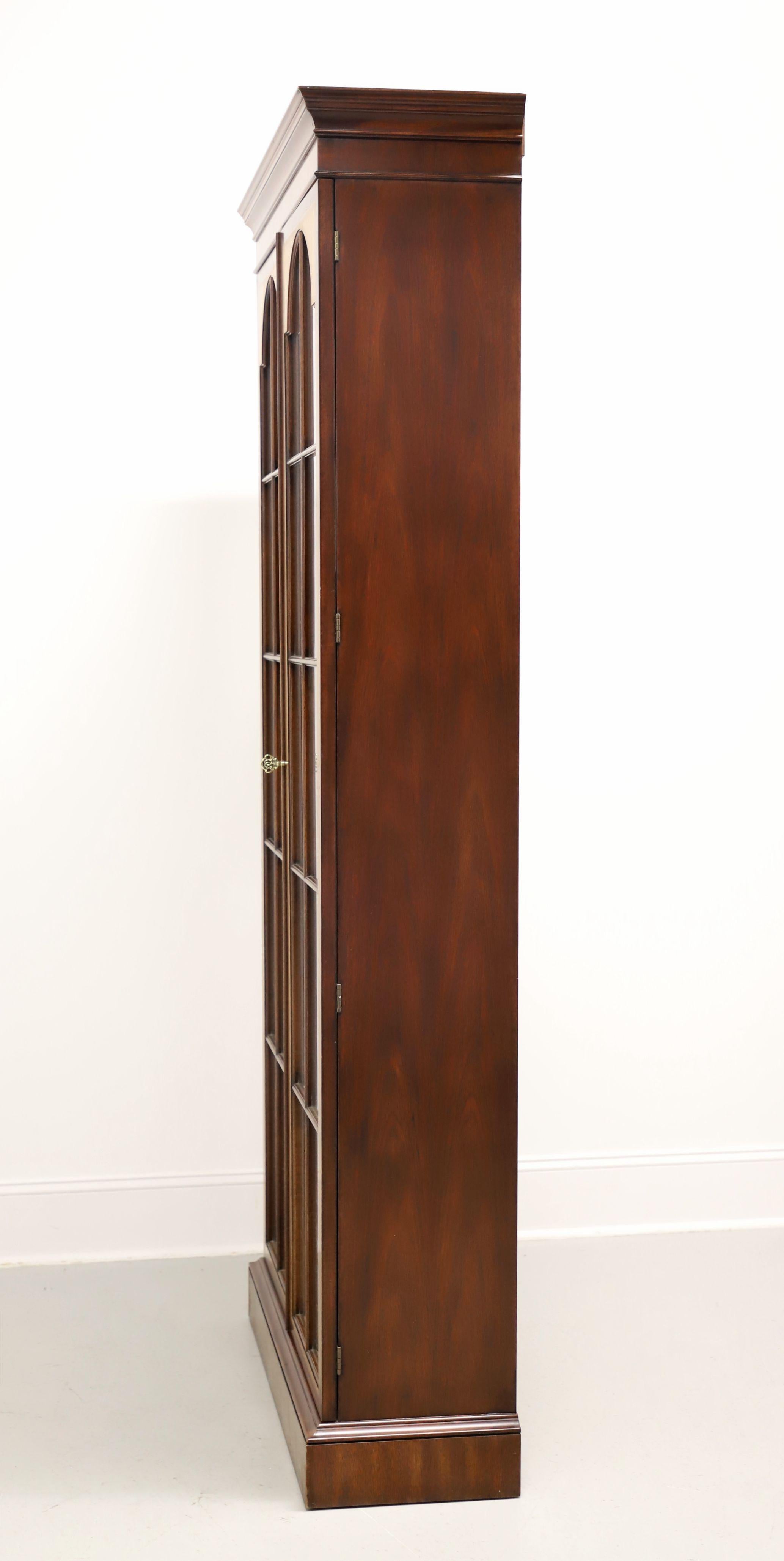 Chippendale HENKEL HARRIS 2339 29 Inlaid Mahogany Tall Curio Display Cabinet For Sale