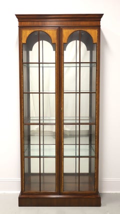 HENKEL HARRIS 2339 29 Inlaid Mahogany Tall Curio Display Cabinet