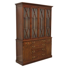 HENKEL HARRIS 2355 29 Banded Mahogany Breakfront China Cabinet