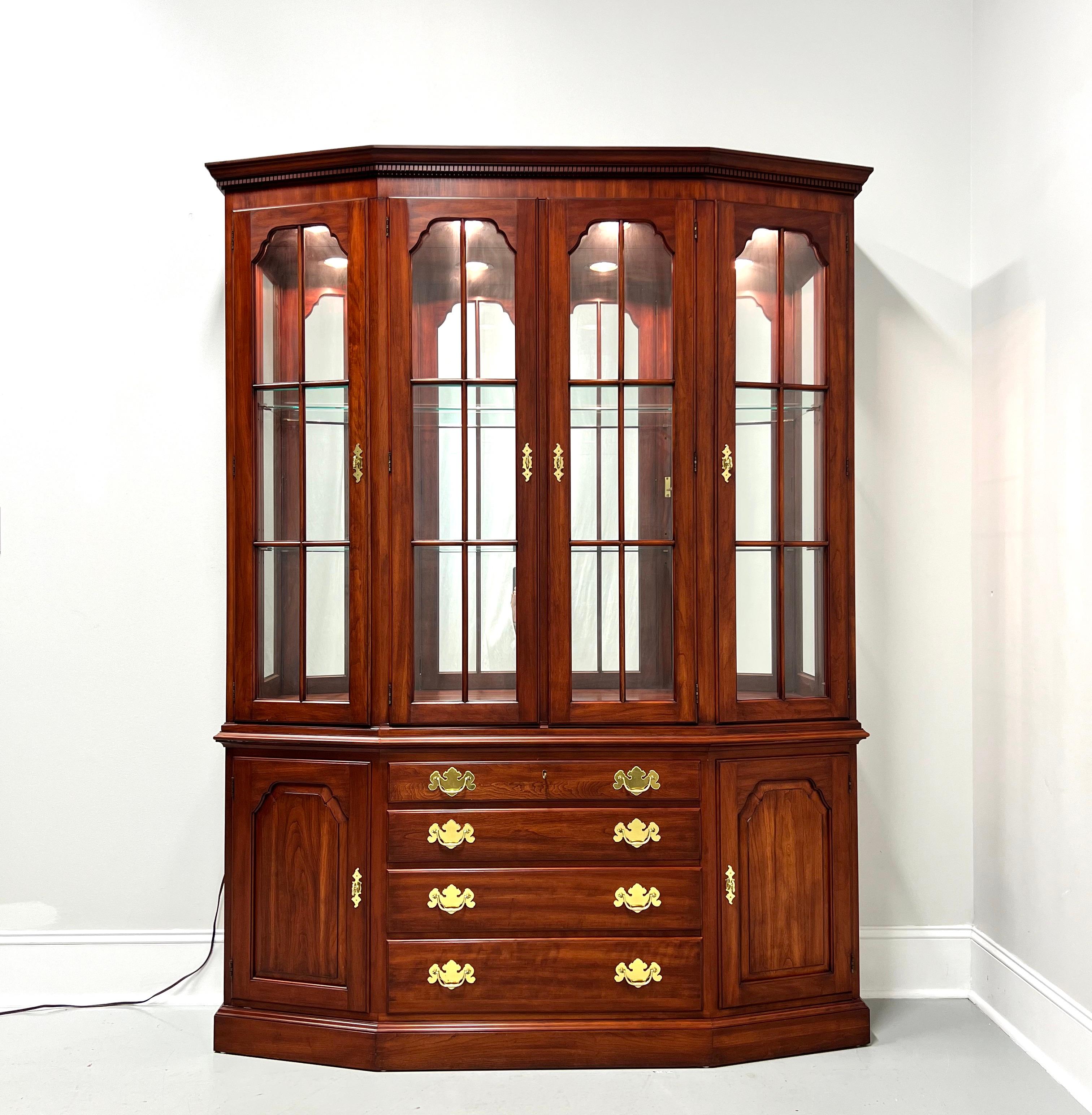 HENKEL HARRIS 2364 24 Solid Wild Black Cherry Traditional Canted China Cabinet For Sale 10