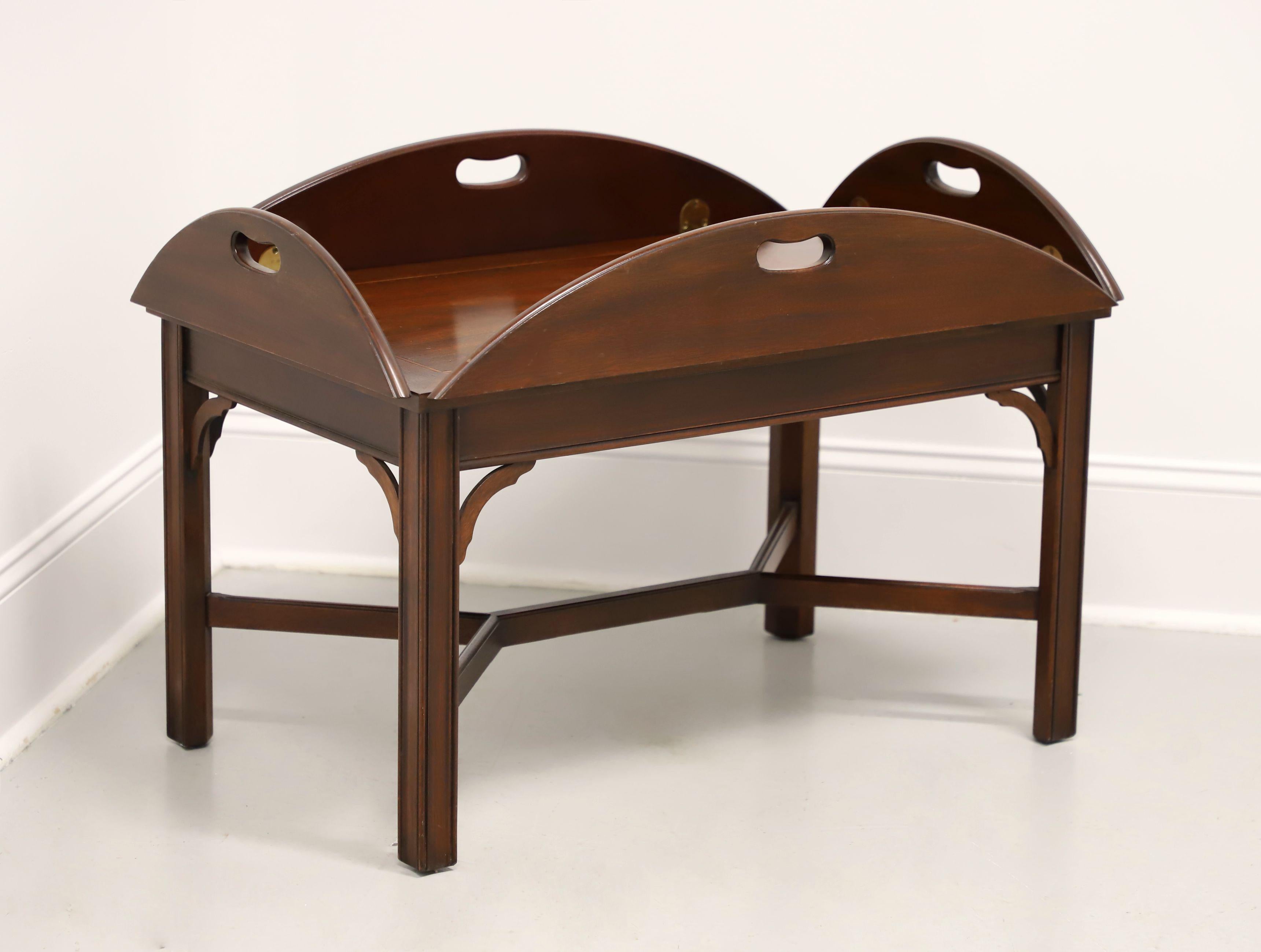 HENKEL HARRIS 5212 29 Banded Mahogany Chippendale Butler's Tray Coffee Table For Sale 5