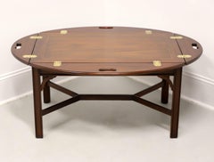 HENKEL HARRIS 5212 29 Banded Mahogany Chippendale Butler's Tray Coffee Table