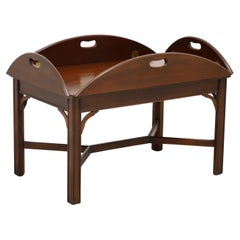HENKEL HARRIS 5212 29 Banded Mahogany Chippendale Butler's Tray Coffee Table