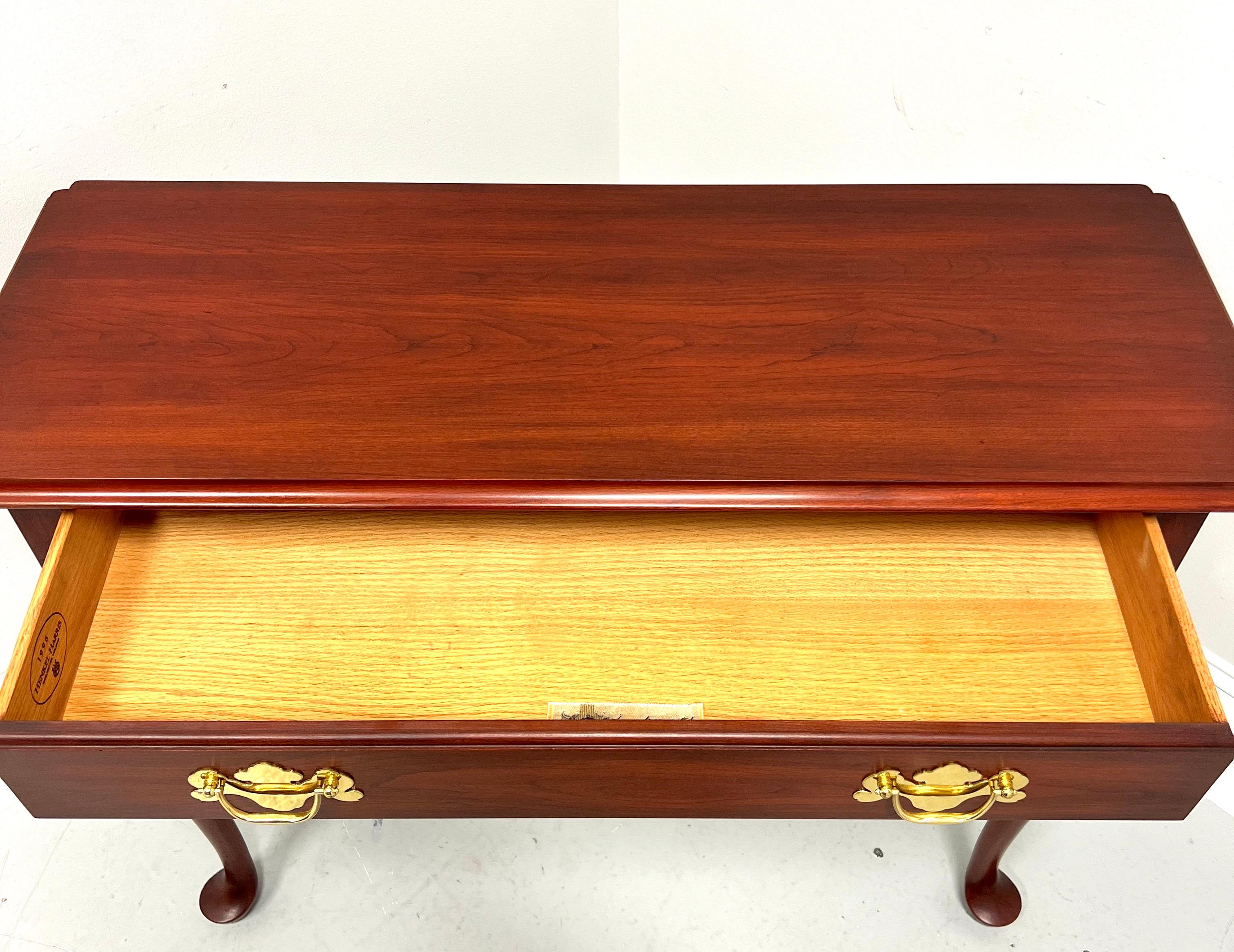 20th Century HENKEL HARRIS 5708 24 Solid Wild Black Cherry Queen Anne Console Table