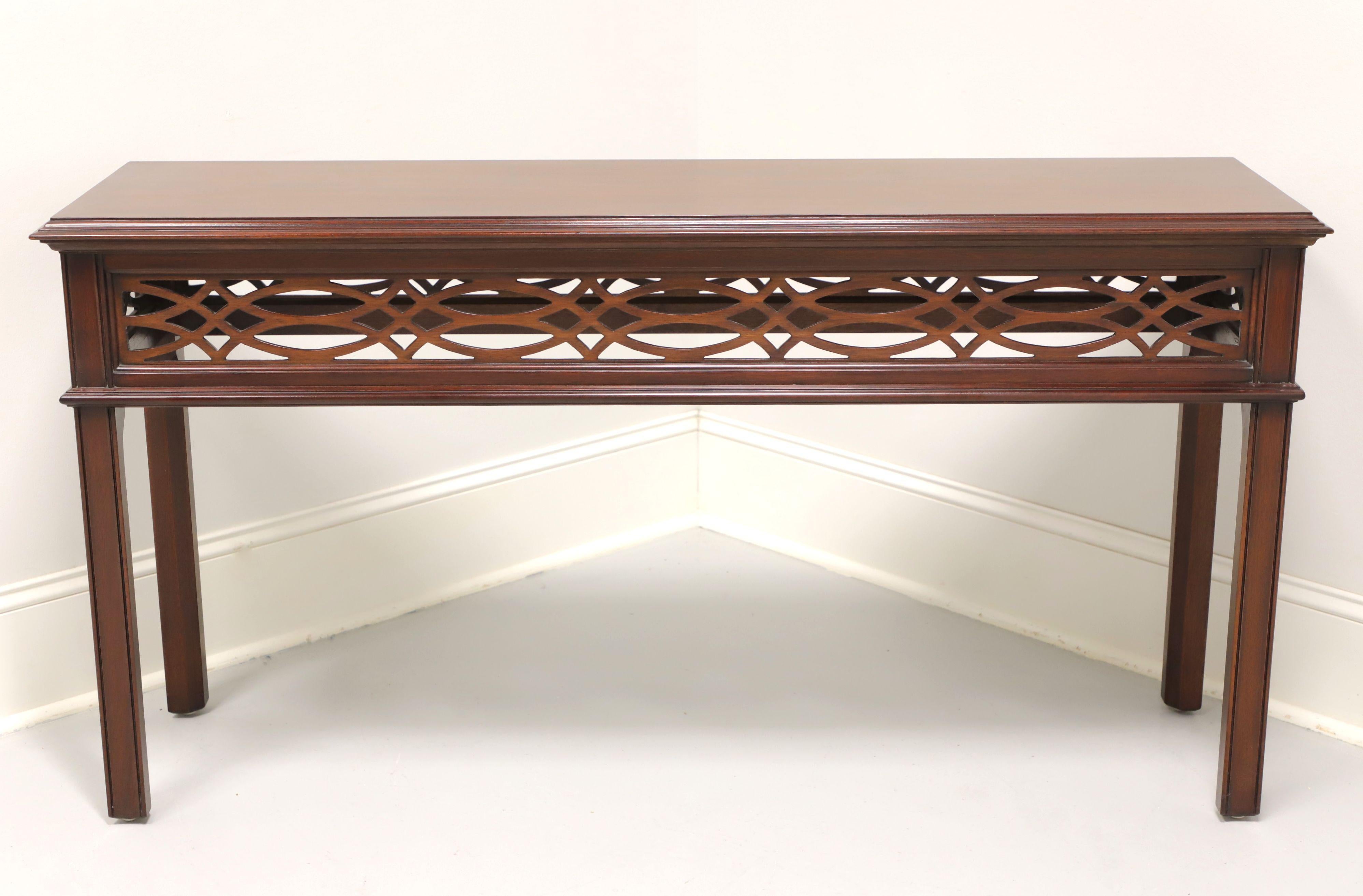 HENKEL HARRIS 5710 29 Mahogany Chinese Chippendale Console Sofa Table In Good Condition In Charlotte, NC