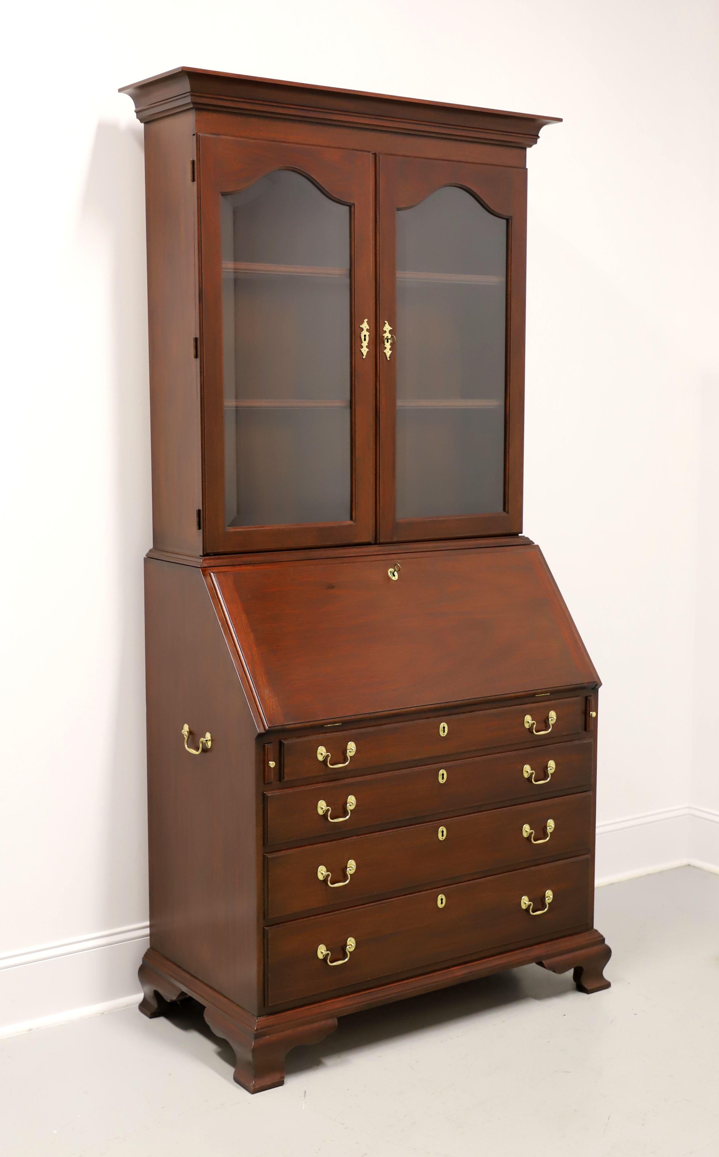 HENKEL HARRIS 6001/6003 Mahogany Chippendale Secretary Desk w/ Lighted Bookcase 12