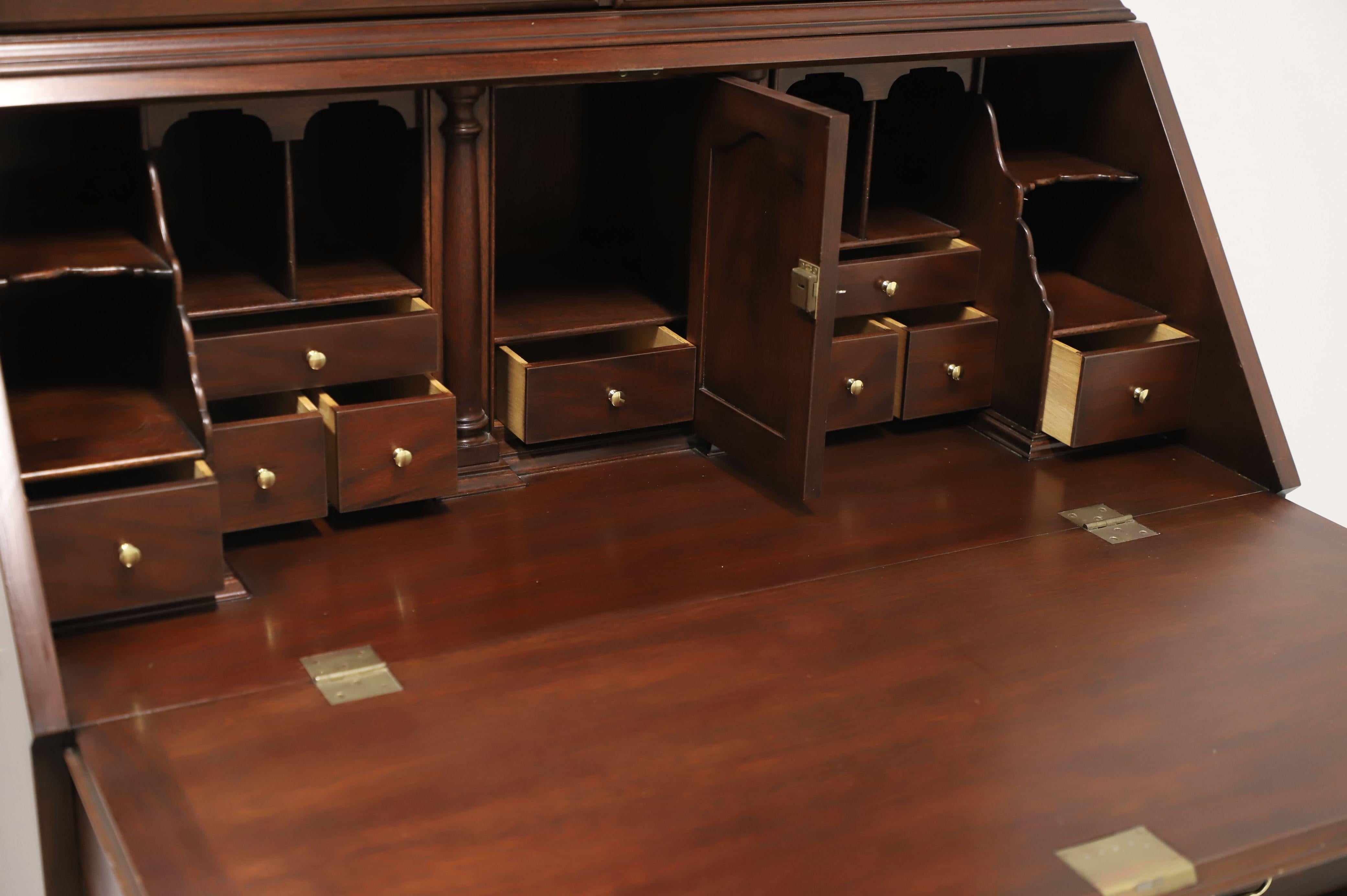 HENKEL HARRIS 6001/6003 Mahogany Chippendale Secretary Desk w/ Lighted Bookcase 4
