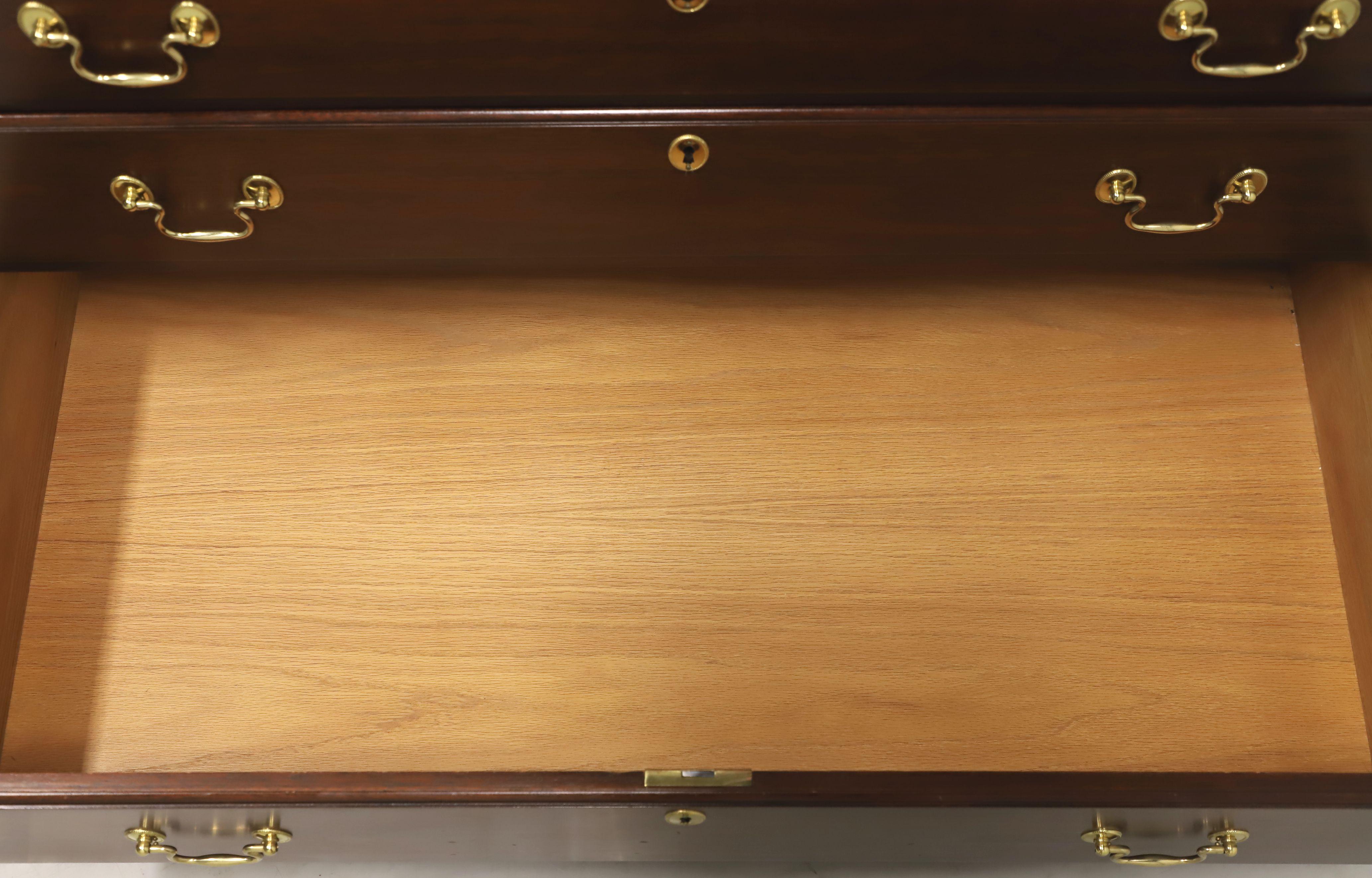 HENKEL HARRIS 6001/6003 Mahogany Chippendale Secretary Desk w/ Lighted Bookcase 6
