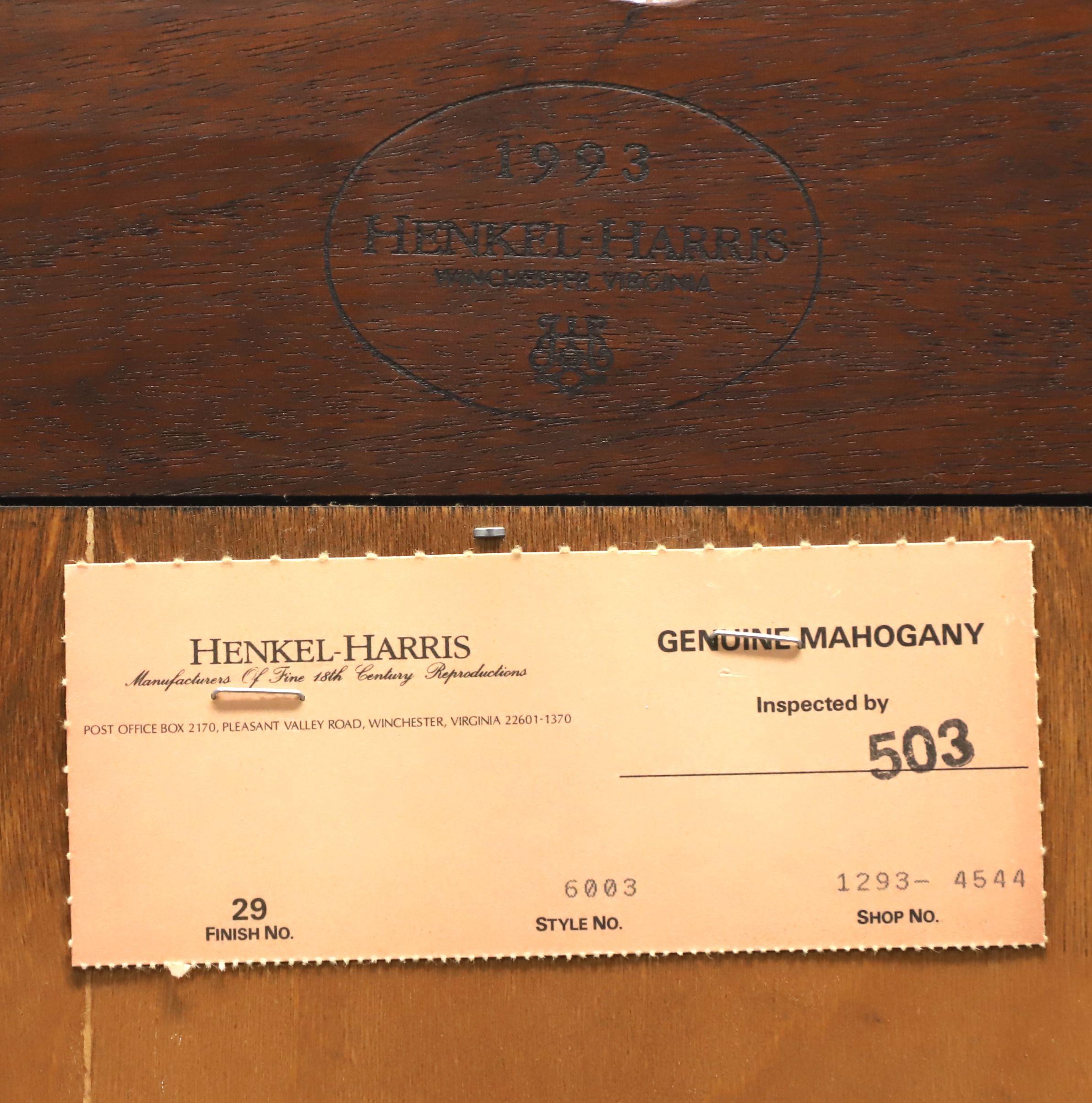 HENKEL HARRIS 6001/6003 Mahogany Chippendale Secretary Desk w/ Lighted Bookcase 9