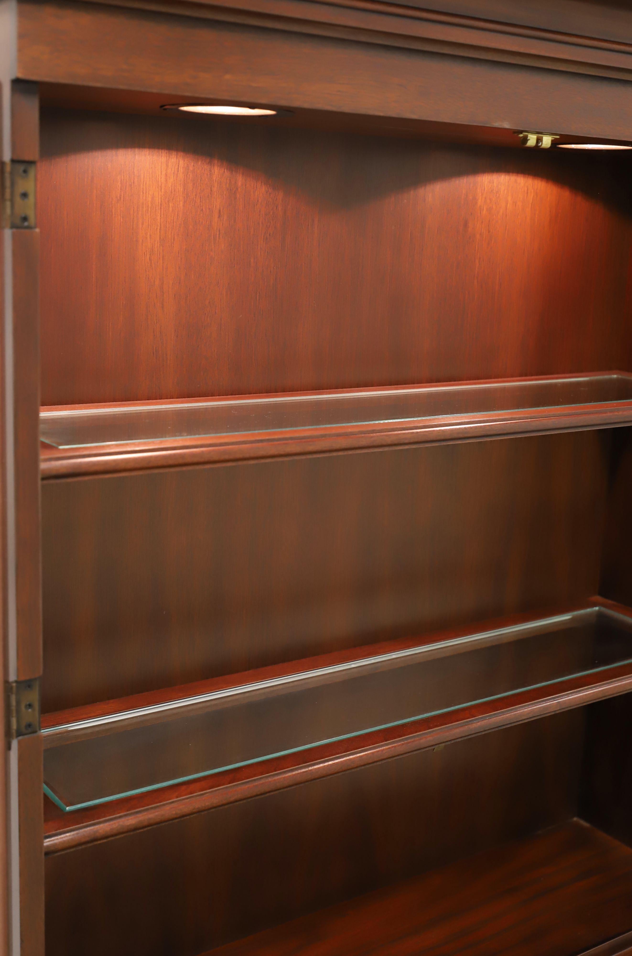 HENKEL HARRIS 6001/6003 Mahogany Chippendale Secretary Desk w/ Lighted Bookcase 3