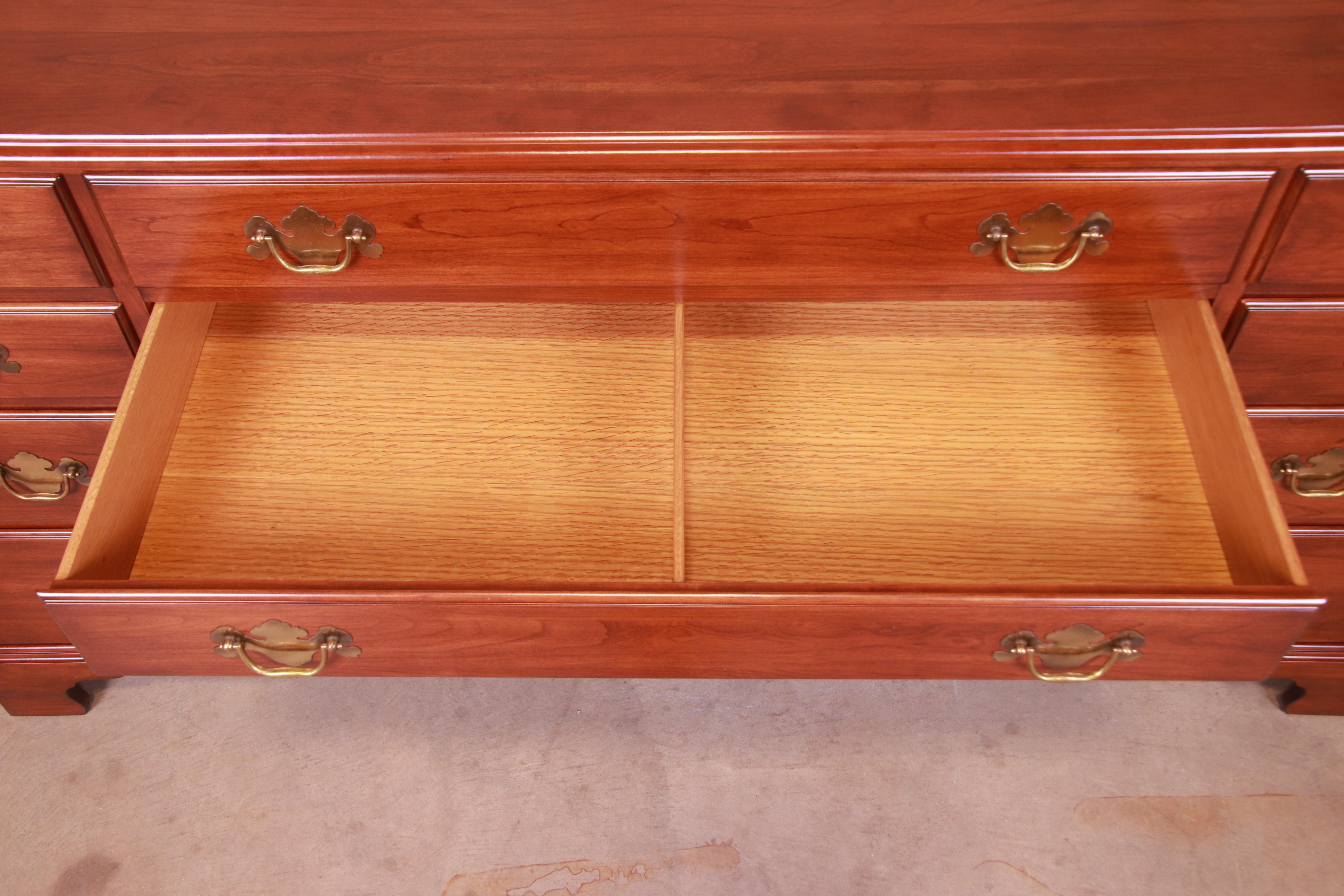 Henkel Harris American Chippendale Solid Cherrywood Dresser, Newly Refinished 2