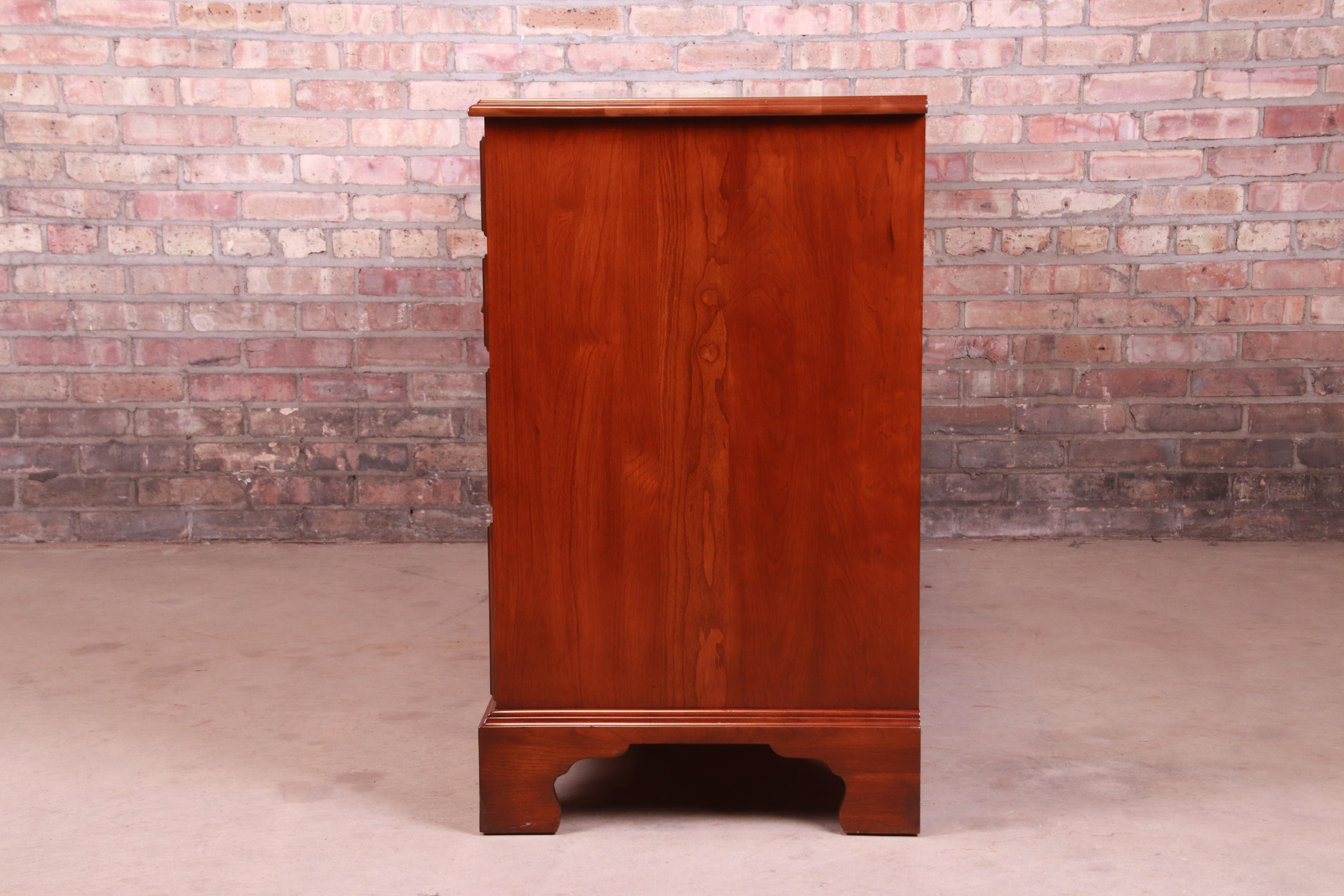 Henkel Harris American Chippendale Solid Cherrywood Dresser, Newly Refinished 4