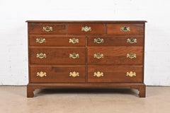 Henkel Harris American Chippendale Solid Cherry Wood Dresser, Newly Refinished