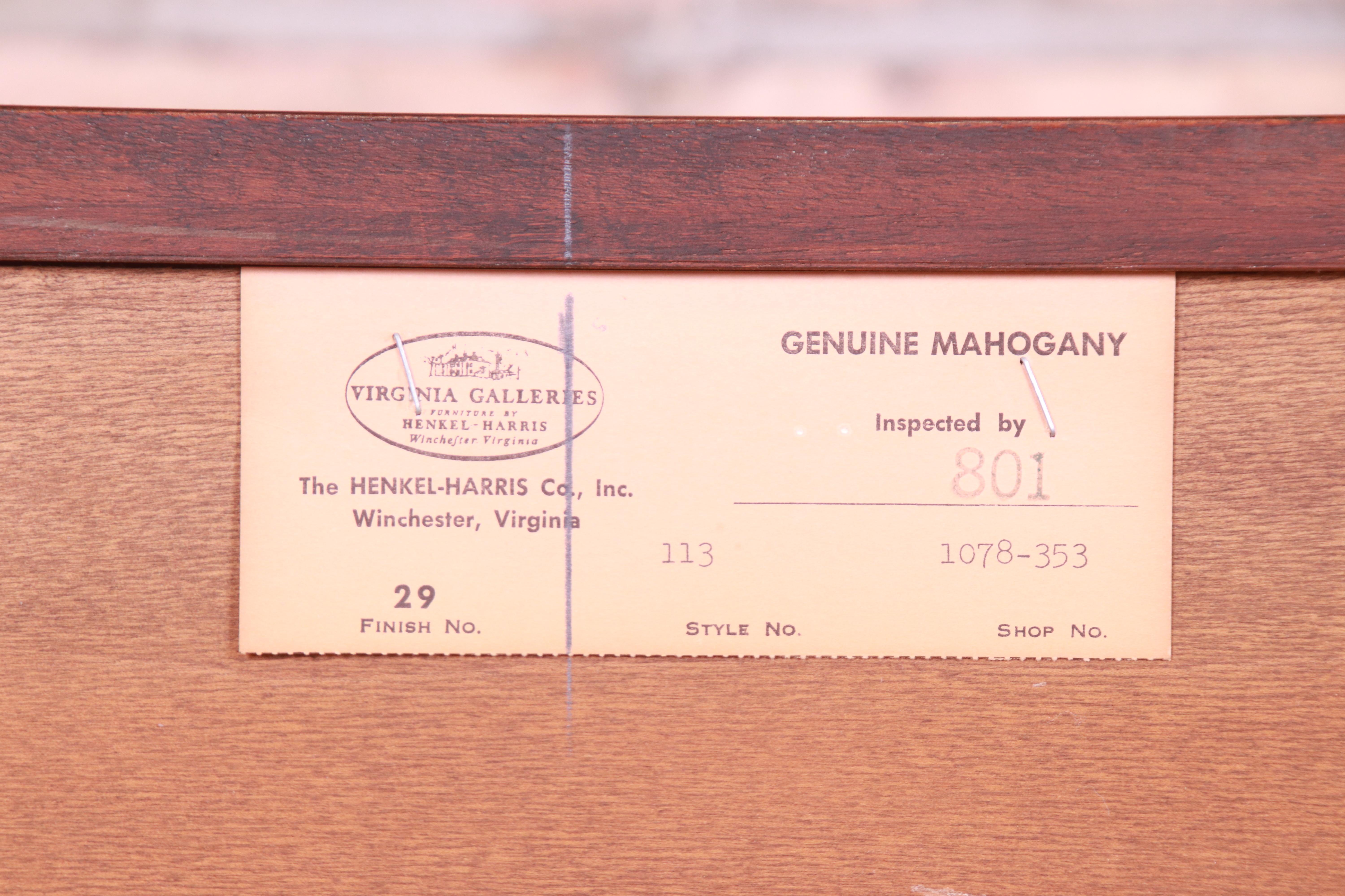 Henkel Harris American Chippendale Solid Mahogany Nine-Drawer Dresser 10