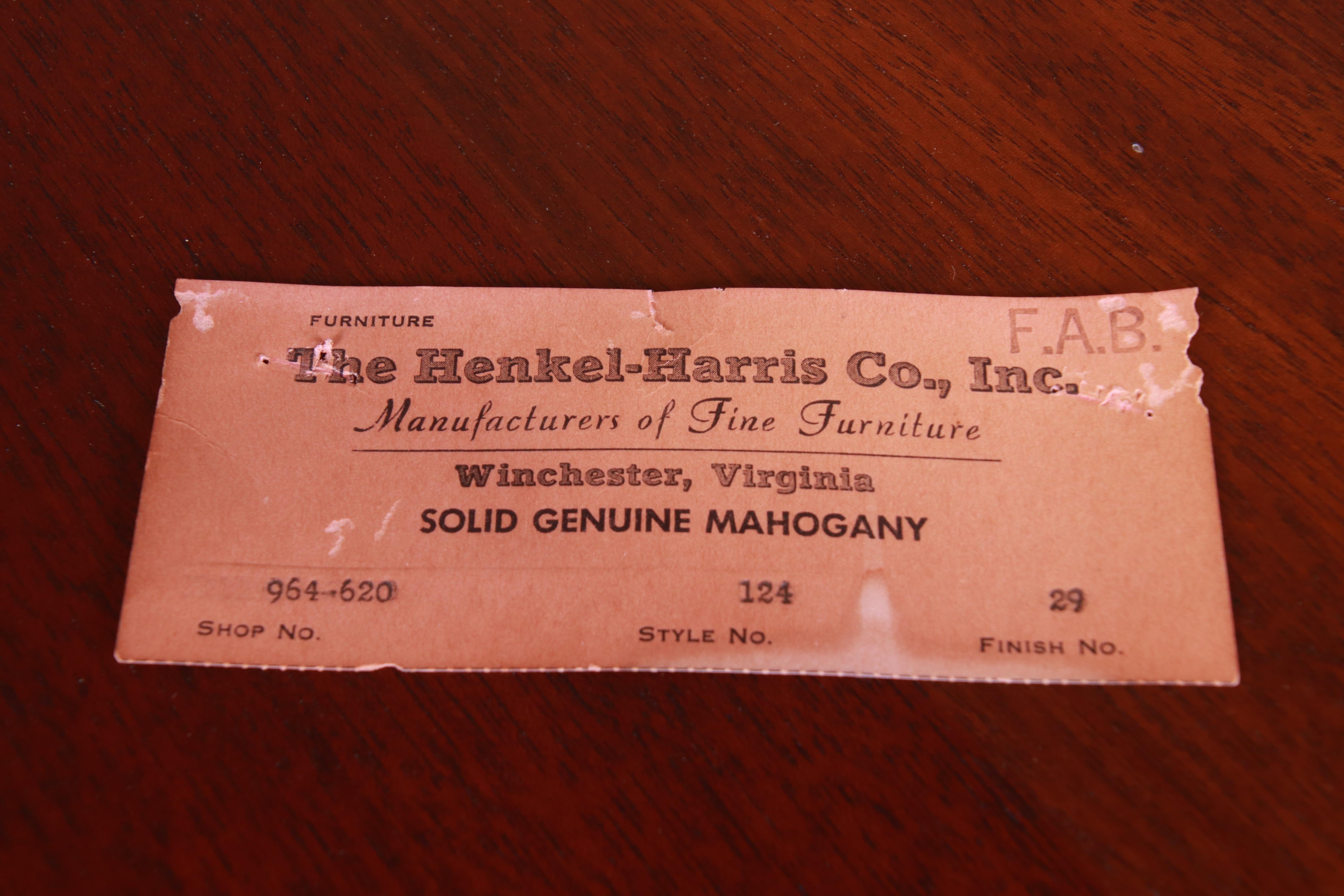 Henkel Harris American Chippendale Solid Mahogany Ten-Drawer Dresser 4