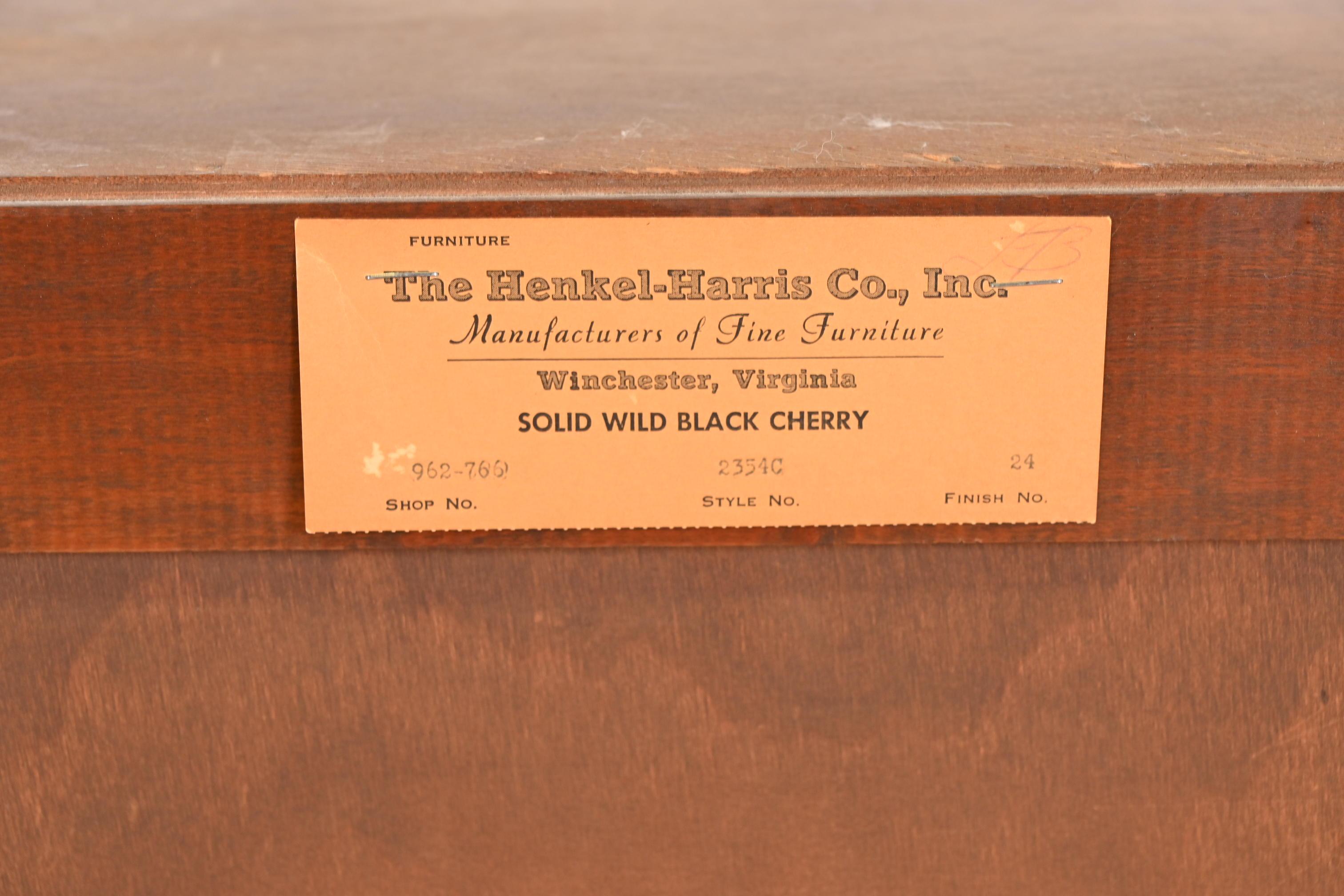 Henkel Harris American Colonial Cherry Wood Bookcase Hutch 4