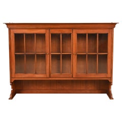 Henkel Harris American Colonial Cherry Wood Bookcase Hutch