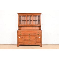 Henkel Harris American Colonial Cherry Wood Breakfront Sideboard Buffet