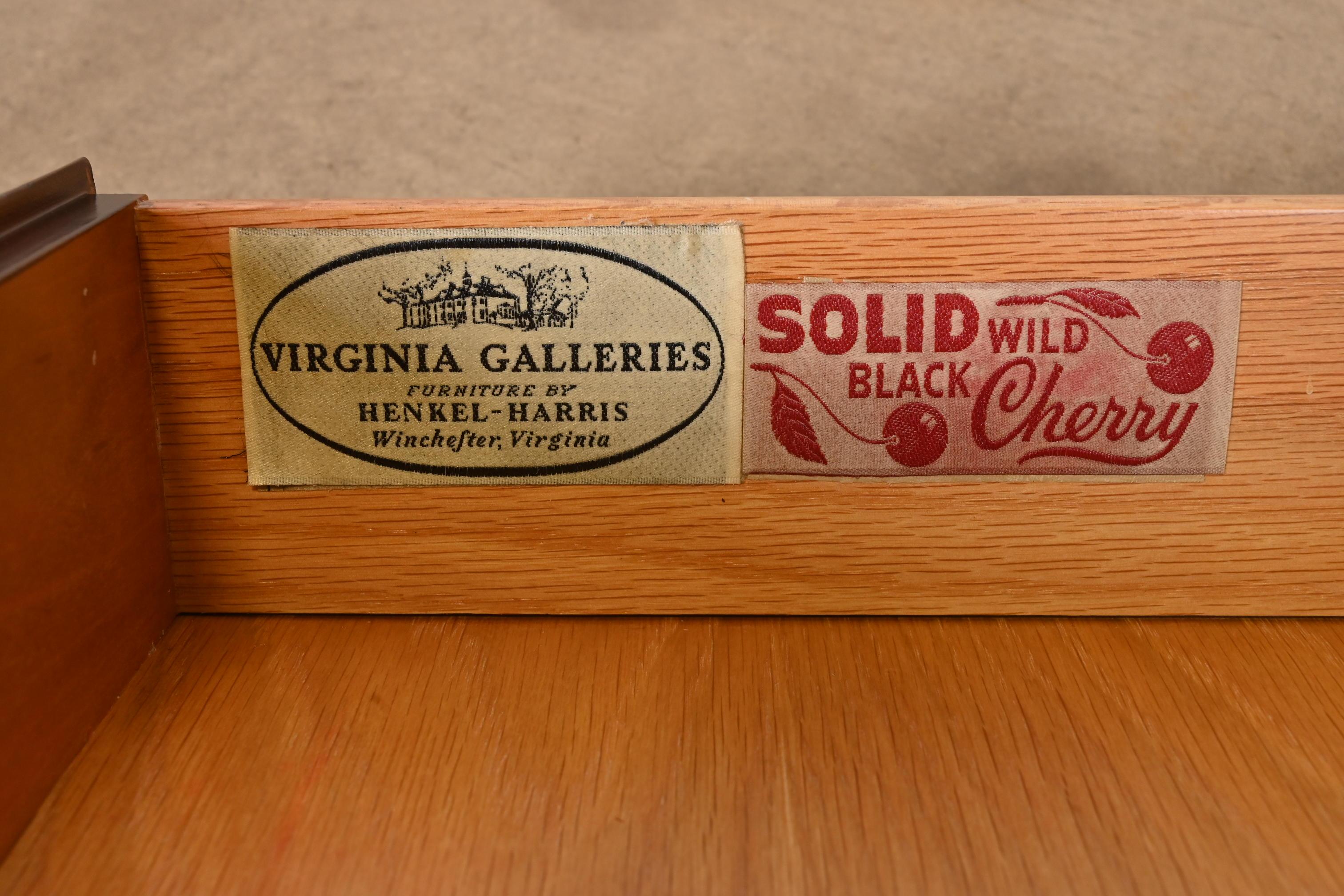 Henkel Harris American Colonial Cherry Wood Server or Bar Cabinet, Restored For Sale 3