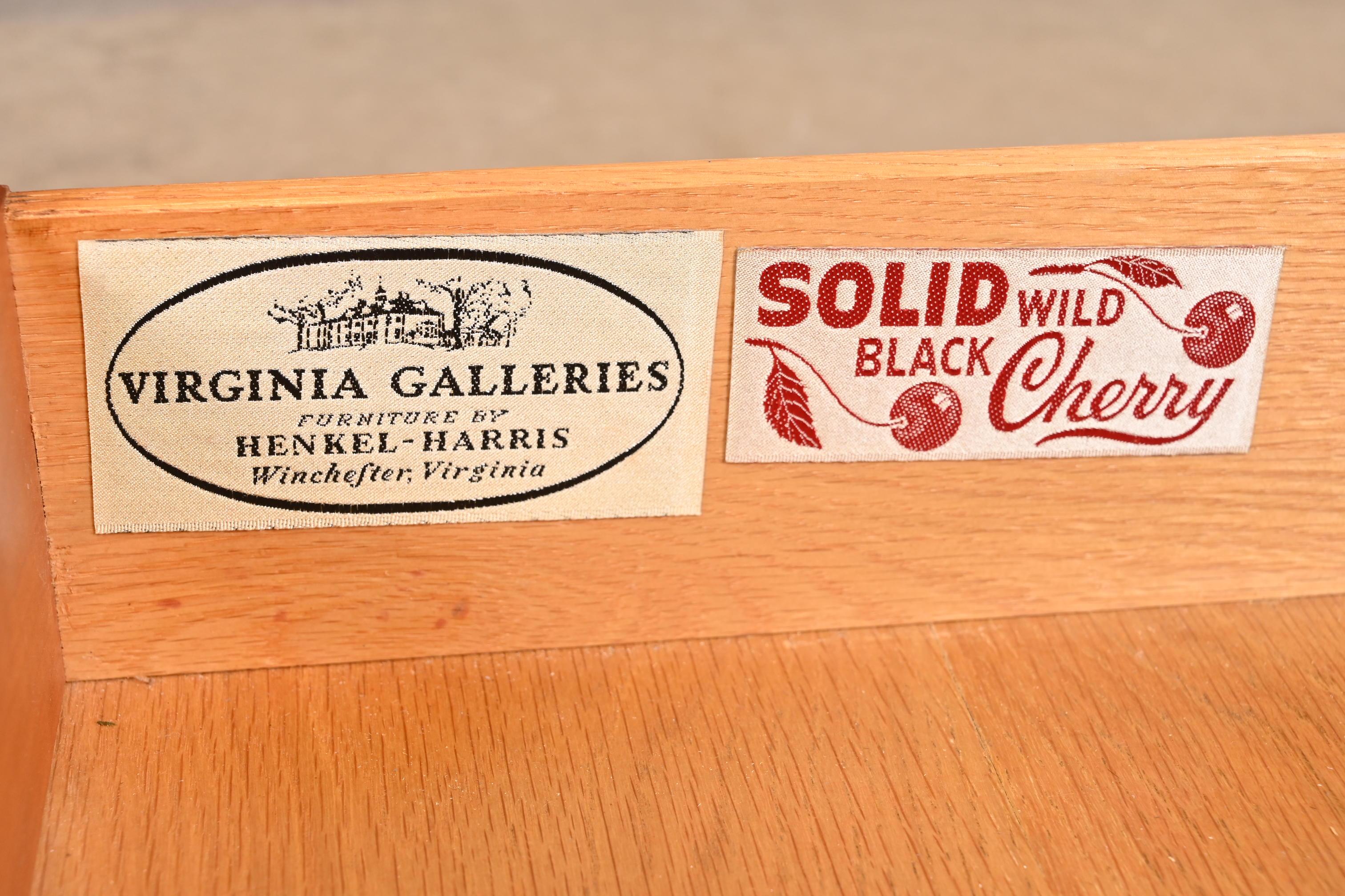 Henkel Harris American Colonial Cherry Wood Sideboard Buffet or Bar Cabinet For Sale 8