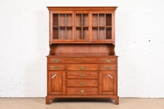 Henkel Harris American Colonial Cherry Wood Sideboard Buffet With Hutch Top