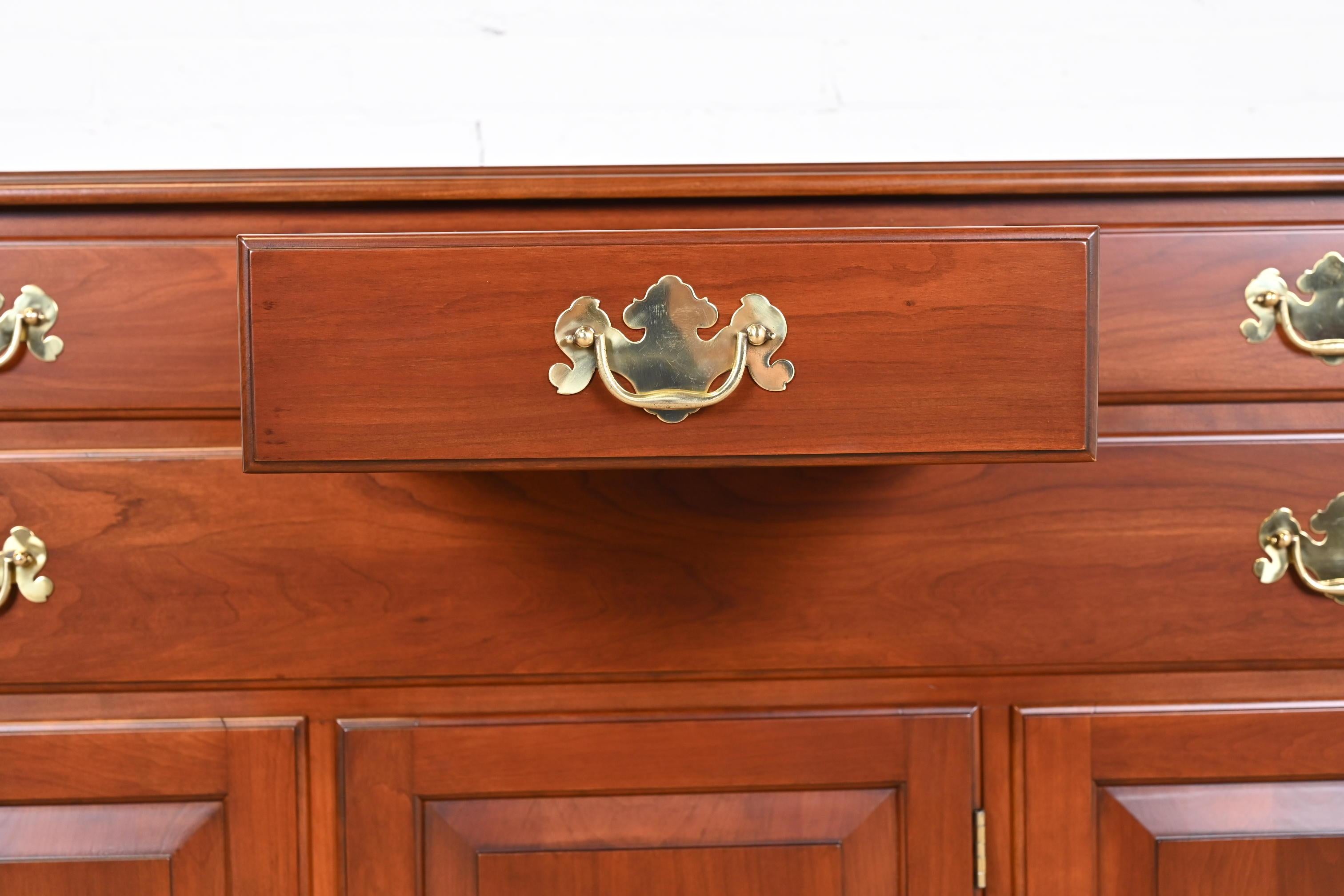 Henkel Harris American Colonial Cherry Wood Sideboard or Bar Cabinet, Restored 3